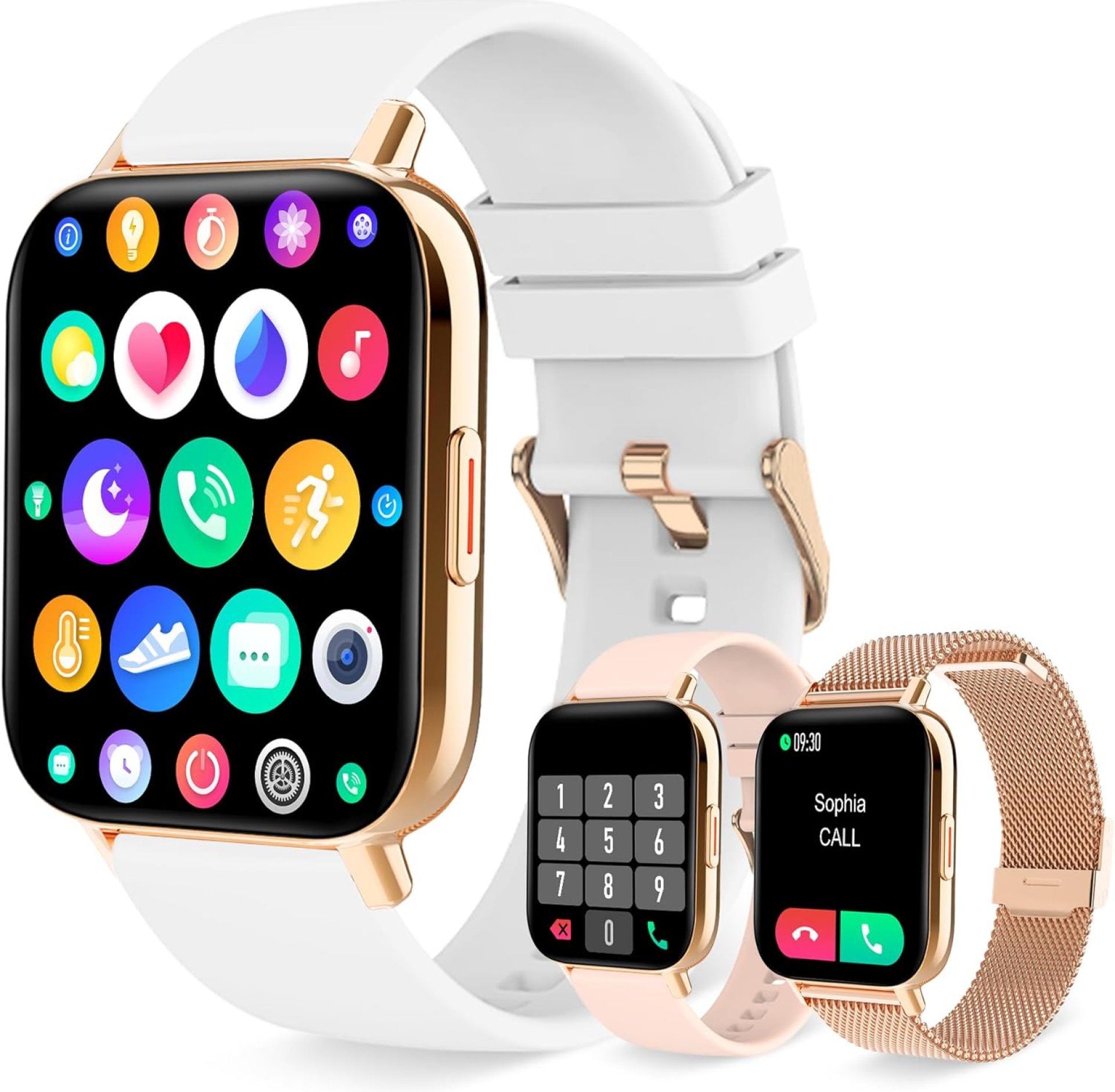 Smart Watch for Women(Dial/Answer Call) Full Touch Screen Smartwatch for Android iOS Phones Waterproof Fitness Tracker with Pedometer Heart Rate Sleep Monitor Digital Watches for Women with 3 Straps Smart Watch for Women(Dial/Answer Call) Full Touch Screen Smartwatch for Android iOS Phones Waterproof Fitness Tracker with Pedometer Heart Rate Sleep Monitor Digital Watches for Women with 3 Straps