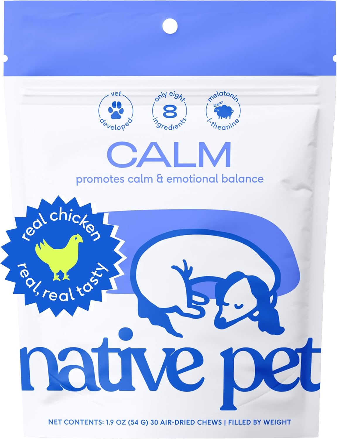 Native Pet Calm Dog Calming Chews – 30 Treats – Dog Melatonin for Small, Medium, Large Breeds – Natural Anxiety Relief, Calming & Sleep Aid – Puppy Essentials Native Pet Calm Dog Calming Chews – 30 Treats – Dog Melatonin for Small, Medium, Large Breeds – Natural Anxiety Relief, Calming & Sleep Aid – Puppy Essentials