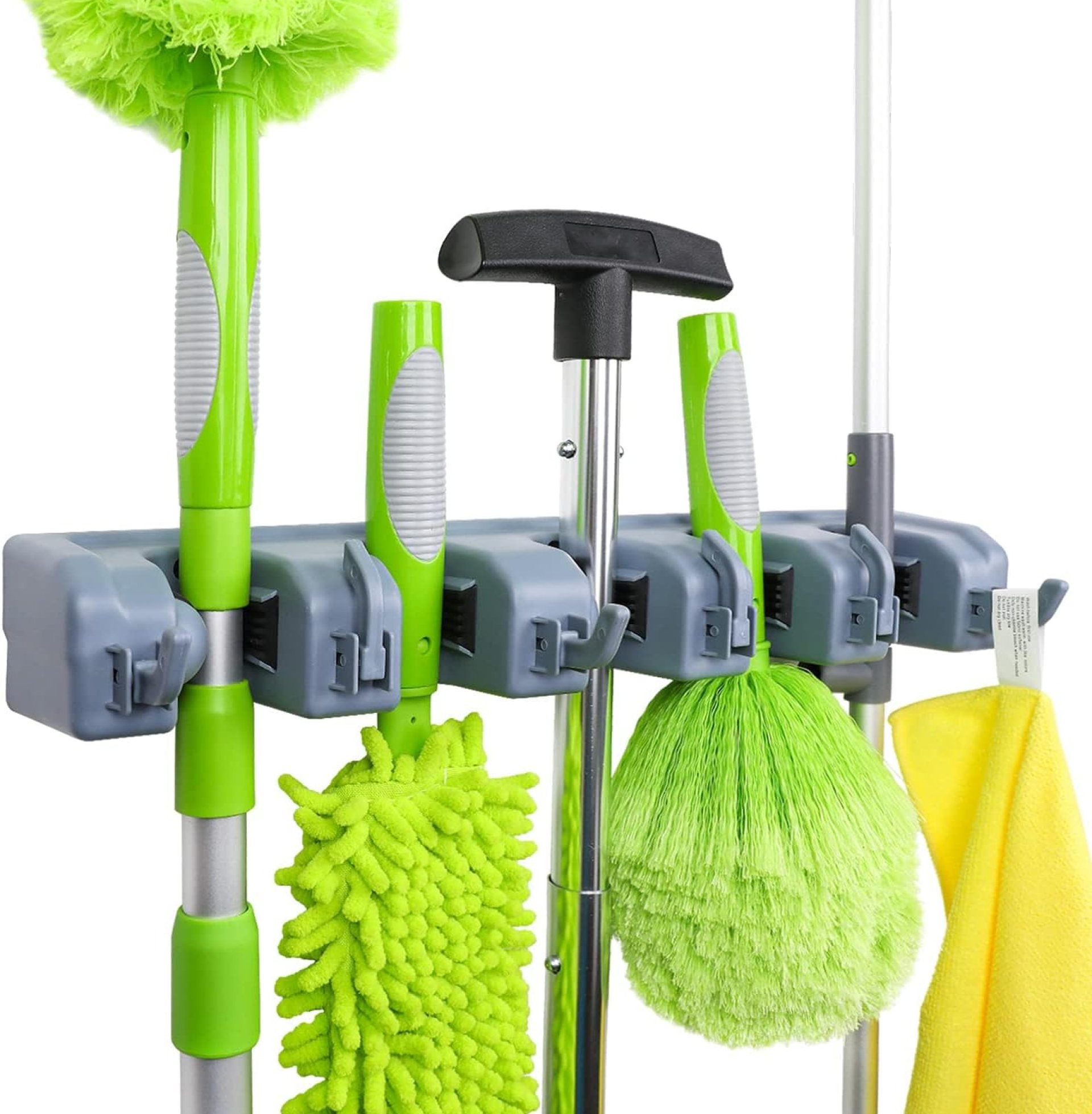 Amazon Basics Rectangular Heavy Duty, Wall Mount Storage Broom, Mop Holder or Tool Organizer with Hooks and Slots for Home, Garage, Garden, Laundry, or Kitchen, 2.36 x 16.9 x 3.35 in, Gray Amazon Basics Rectangular Heavy Duty, Wall Mount Storage Broom, Mop Holder or Tool Organizer with Hooks and Slots for Home, Garage, Garden, Laundry, or Kitchen, 2.36 x 16.9 x 3.35 in, Gray