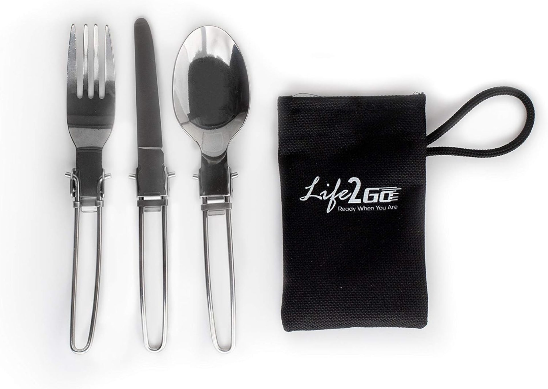 3-Piece Camping Cooking Utensil Set – Portable Outdoor Cookware Kit with Compact Carry Case for Hiking, Travel, BBQ & Grilling – Stainless Steel Spoon & Fork, Black 3-Piece Camping Cooking Utensil Set – Portable Outdoor Cookware Kit with Compact Carry Case for Hiking, Travel, BBQ & Grilling – Stainless Steel Spoon & Fork, Black
