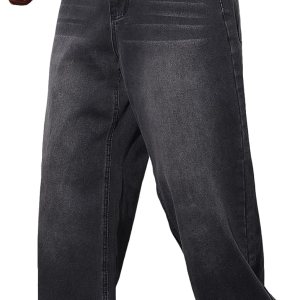 Men’s Baggy Jeans Y2K Vintage Wide Leg Denim...