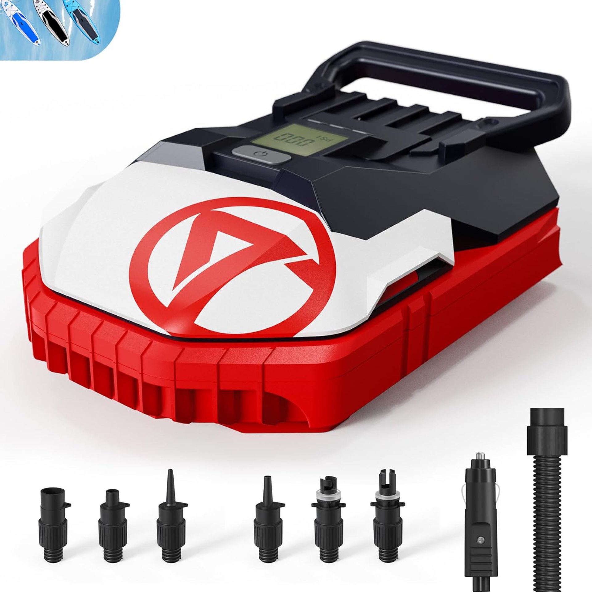 SUP Air Pump for Paddle Board, 22PSI Electric Air Pump for Paddle Board Inflator and Deflator with 12V DC Car Connector and Portable Boat, Kayak Accessories for Water Sports SUP Air Pump for Paddle Board, 22PSI Electric Air Pump for Paddle Board Inflator and Deflator with 12V DC Car Connector and Portable Boat, Kayak Accessories for Water Sports