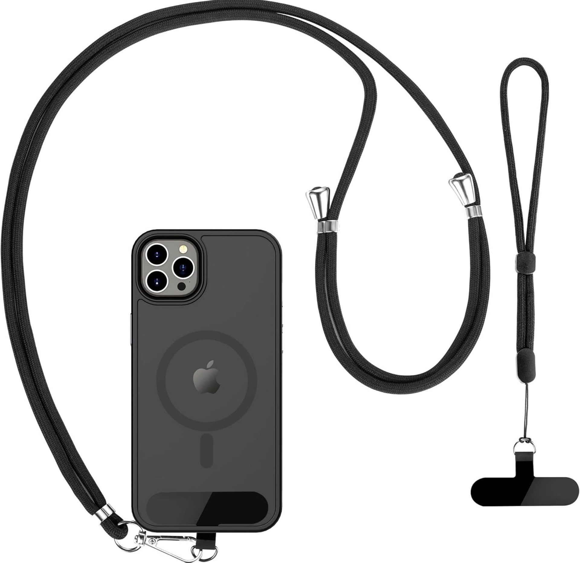 CACOE Cell Phone Lanyard 2 Pcs-1 Pcs Adjustable Neck Strap,1 Pcs Wrist Strap,2 Pcs Pads,Universal Crossbody,Multifuctional Compatible with Most Smartphones(Black) CACOE Cell Phone Lanyard 2 Pcs-1 Pcs Adjustable Neck Strap,1 Pcs Wrist Strap,2 Pcs Pads,Universal Crossbody,Multifuctional Compatible with Most Smartphones(Black)