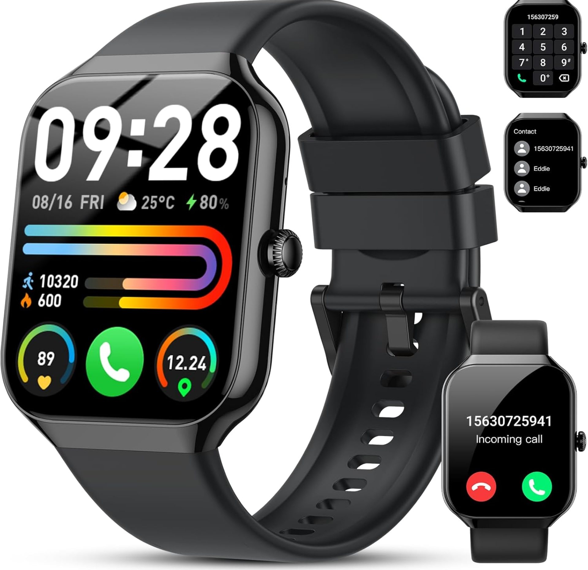 Smart Watch(Answer/Make Call), 1.96″ HD Smartwatch for Men Women, 2025 Fitness Activity Tracker with 110+ Sport Modes/Heart Rate/Sleep Monitor/Pedometer, IP68 Waterproof Fitness Watch for Android iOS Smart Watch(Answer/Make Call), 1.96″ HD Smartwatch for Men Women, 2025 Fitness Activity Tracker with 110+ Sport Modes/Heart Rate/Sleep Monitor/Pedometer, IP68 Waterproof Fitness Watch for Android iOS