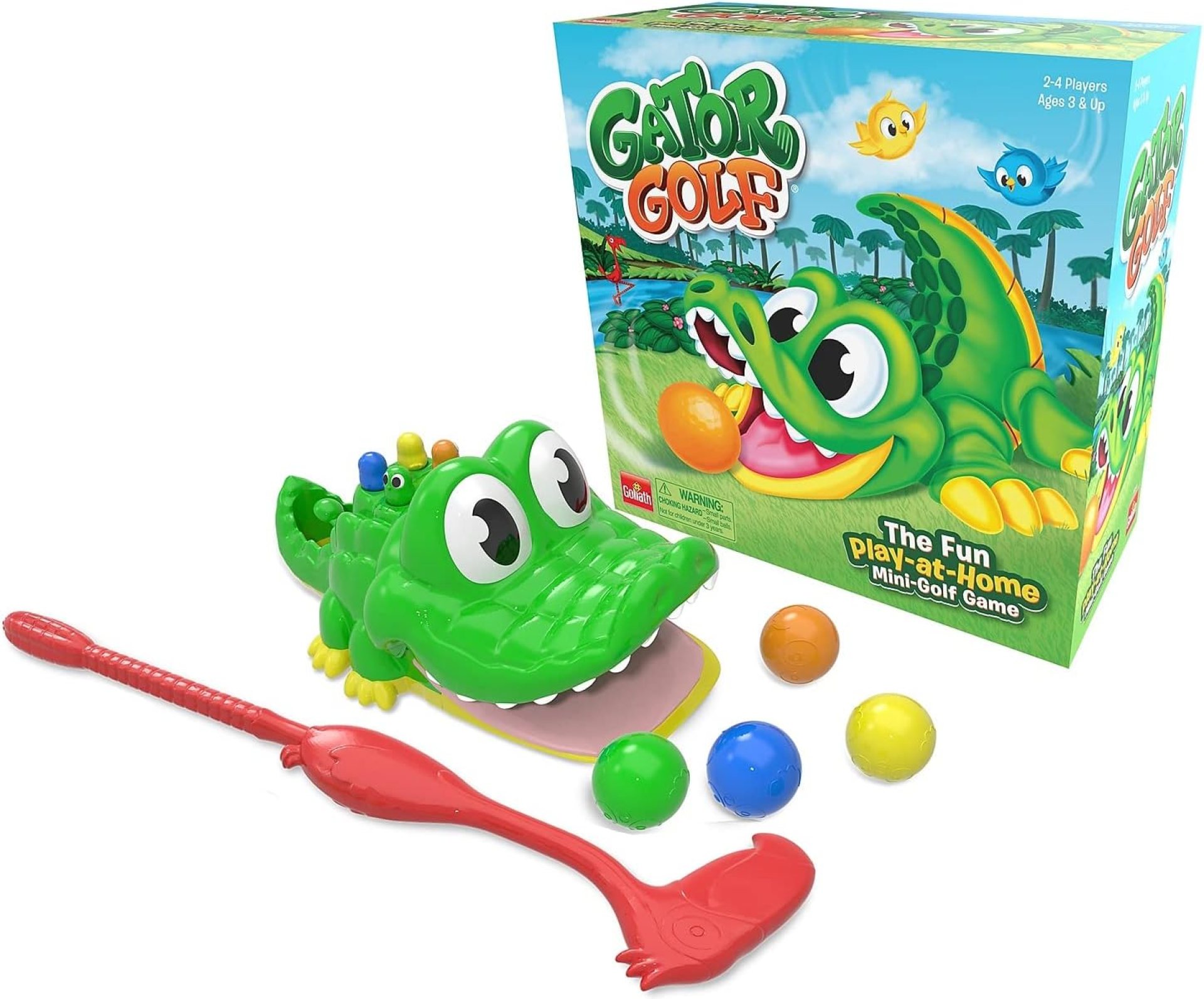 Gator Golf – Putt The Ball into The Gator’s Mouth to Score Game by Goliath, Single, Gator Golf, 27 x 27 x 12.5 cm for age 3+ years Gator Golf – Putt The Ball into The Gator’s Mouth to Score Game by Goliath, Single, Gator Golf, 27 x 27 x 12.5 cm for age 3+ years