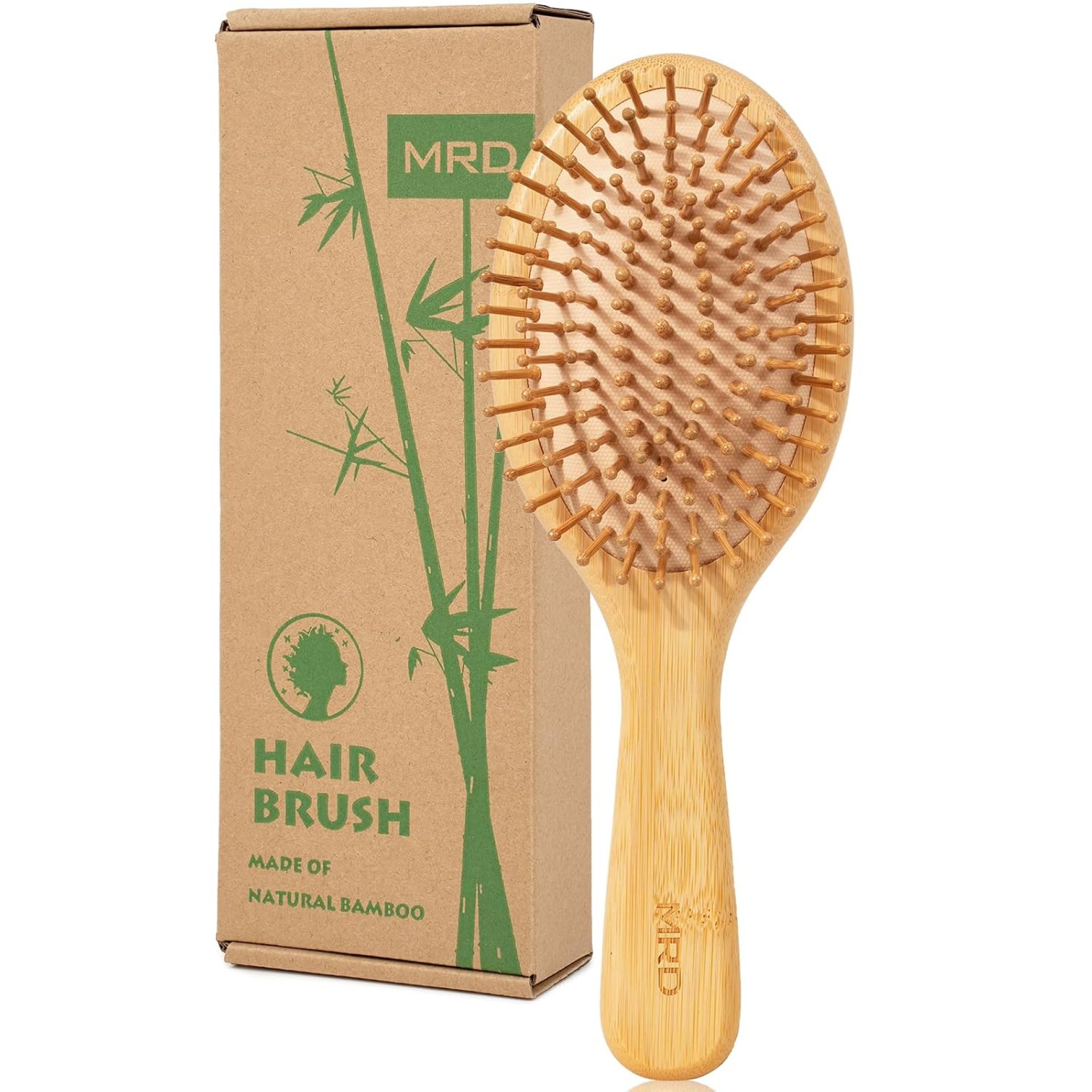 MRD Hair brush, Natural Bamboo Paddle Detangling Hairbrush, Massage Scalp Thick/Thin/Curly/Dry Hair For Women & Men MRD Hair brush, Natural Bamboo Paddle Detangling Hairbrush, Massage Scalp Thick/Thin/Curly/Dry Hair For Women & Men