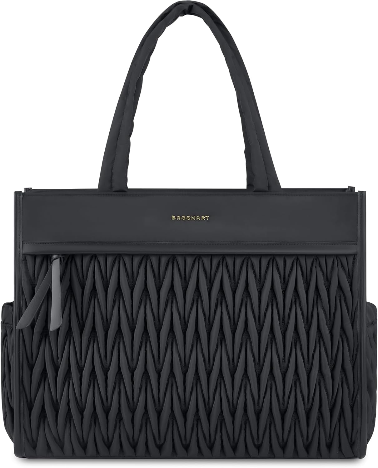 BAGSMART Tote Bag for Women, Large Shoulder HandBags with Zipper, Black Purses and Top Handles for Travel, Work BAGSMART Tote Bag for Women, Large Shoulder HandBags with Zipper, Black Purses and Top Handles for Travel, Work