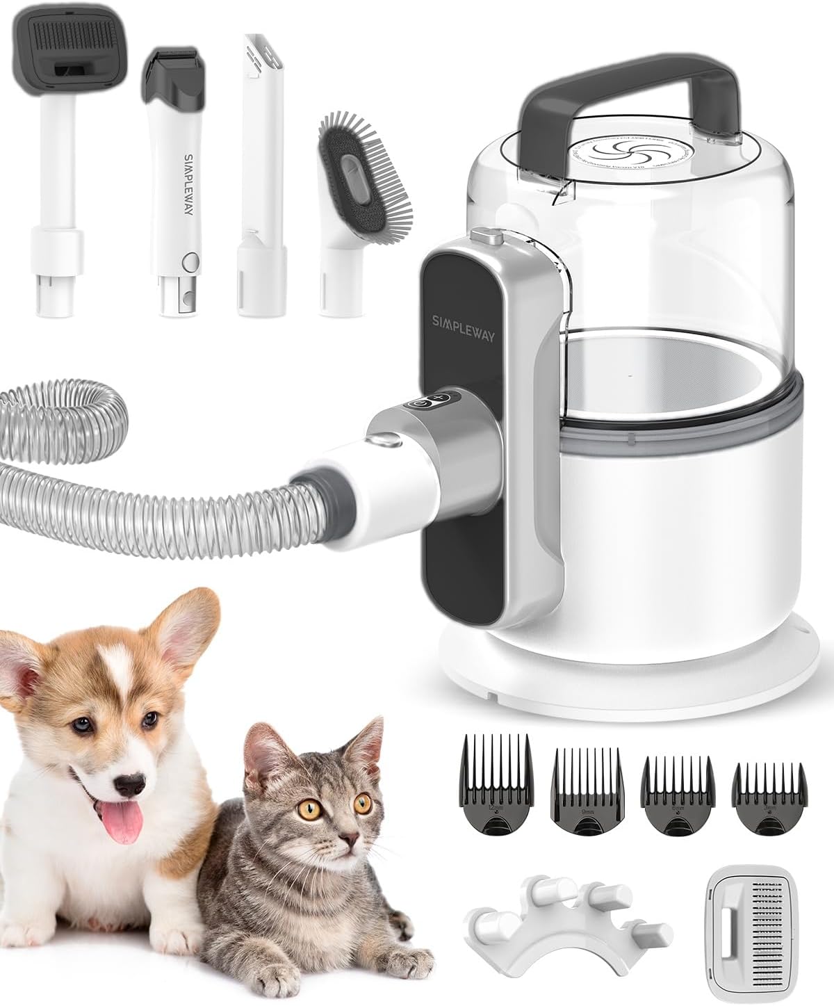 Dog Grooming Vacuum for Shedding Pet Hair: 2.1L Professional Hair Clippers Pet Groomer, 6-in-1 Pet Grooming Tools and Low Noise Cleaning Modes – Hair Removal Brush & Trimmer for Cats & Dogs Home Use Dog Grooming Vacuum for Shedding Pet Hair: 2.1L Professional Hair Clippers Pet Groomer, 6-in-1 Pet Grooming Tools and Low Noise Cleaning Modes – Hair Removal Brush & Trimmer for Cats & Dogs Home Use