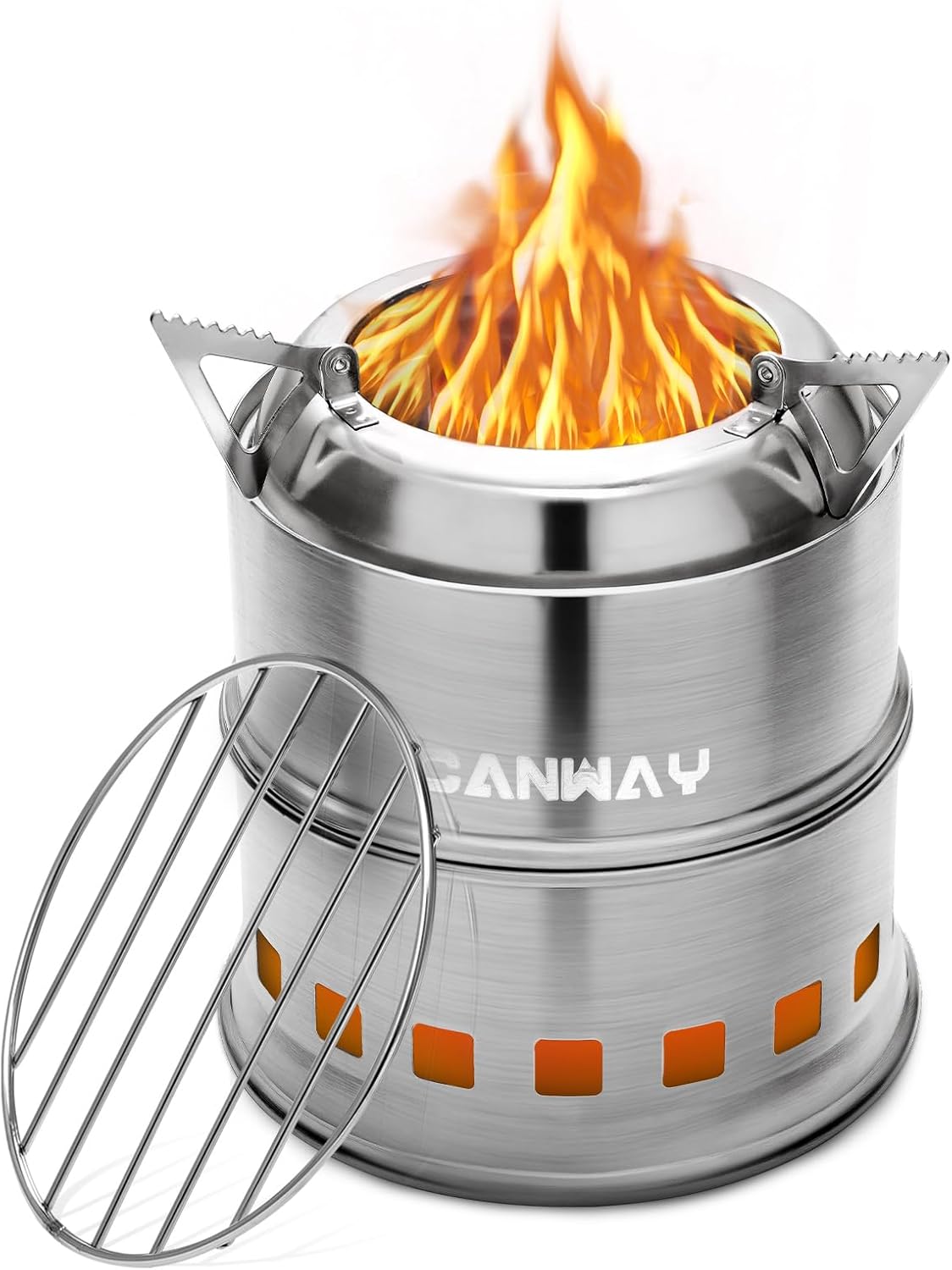 CANWAY Portable Camping Stove Mini Wood Burning Camp Stove for Backpacking Hiking Traveling Survival Cooking Stove Stainless Steel Emergency Folding Camping Stove with Carry Bag CANWAY Portable Camping Stove Mini Wood Burning Camp Stove for Backpacking Hiking Traveling Survival Cooking Stove Stainless Steel Emergency Folding Camping Stove with Carry Bag