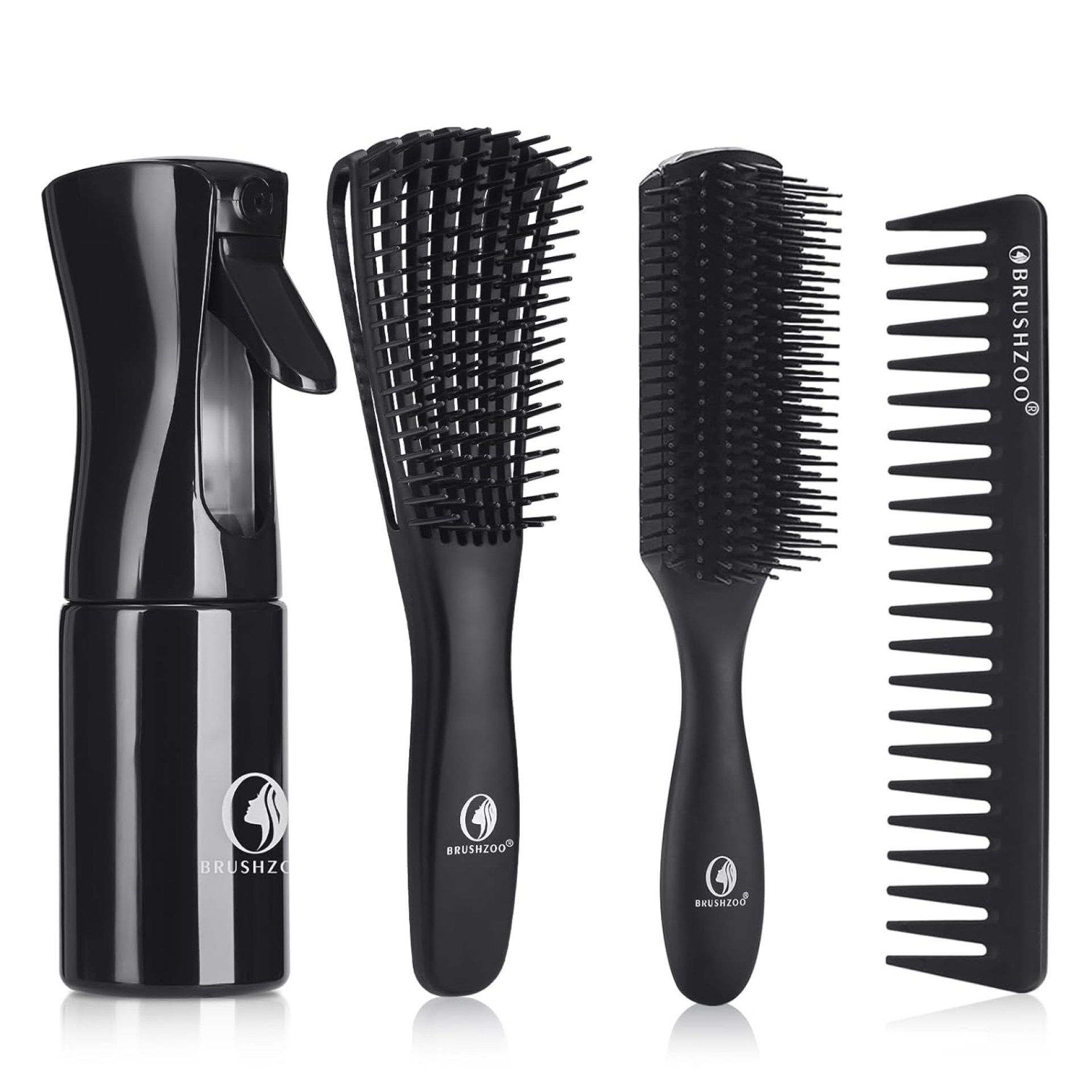 BRUSHZOO Hair Brush Set for Women, Men, and Kids – Detangling Brushes for Curly and Natural 3/4abc Hair, Wide Tooth Comb, Detangler Brush, and Hair Spray Bottle BRUSHZOO Hair Brush Set for Women, Men, and Kids – Detangling Brushes for Curly and Natural 3/4abc Hair, Wide Tooth Comb, Detangler Brush, and Hair Spray Bottle