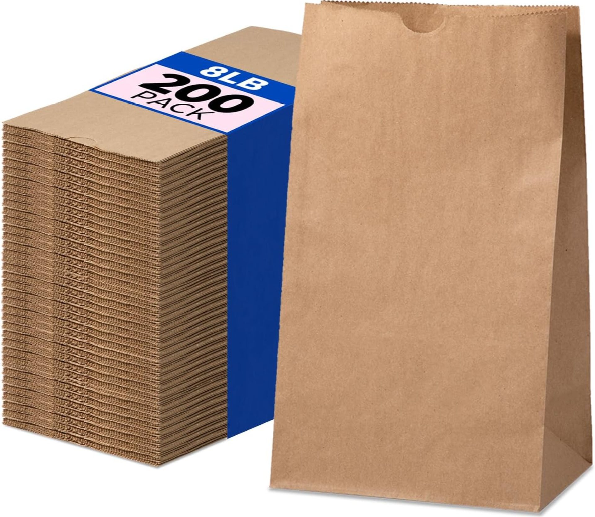 FMP Brands 500 Pack 8 lb Brown Paper Lunch Bags, 12.4 x 6 x 4 Premium Kraft Paper Bags Bulk for Small Business, Recyclable Snack Sacks, Durable Paper Grocery Bag for Food Storage, Packing FMP Brands 500 Pack 8 lb Brown Paper Lunch Bags, 12.4 x 6 x 4 Premium Kraft Paper Bags Bulk for Small Business, Recyclable Snack Sacks, Durable Paper Grocery Bag for Food Storage, Packing