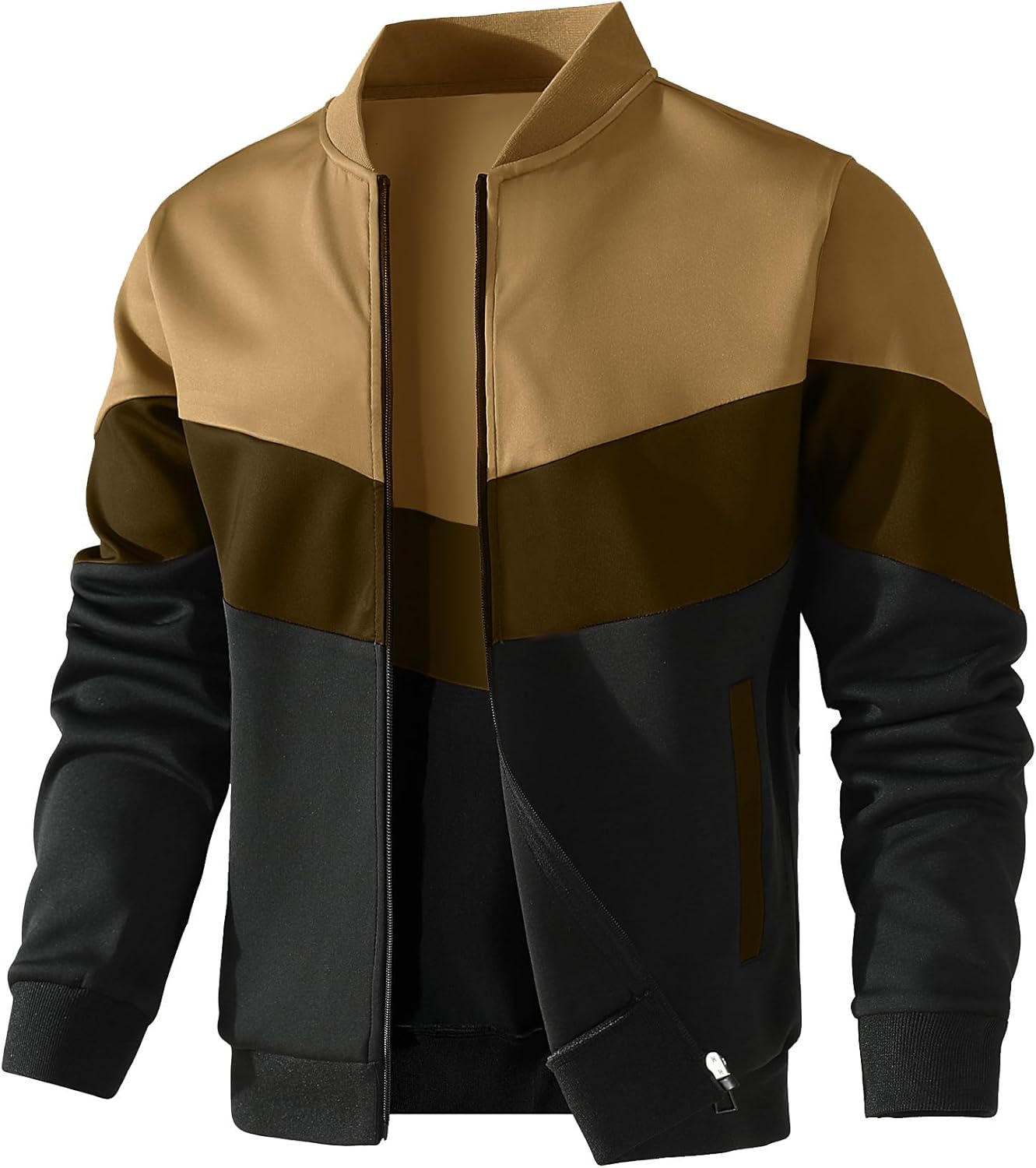 HYPESTFIT Mens Lightweight Jacket Casual Bomber Jacket Color Block Varsity Coat HYPESTFIT Mens Lightweight Jacket Casual Bomber Jacket Color Block Varsity Coat