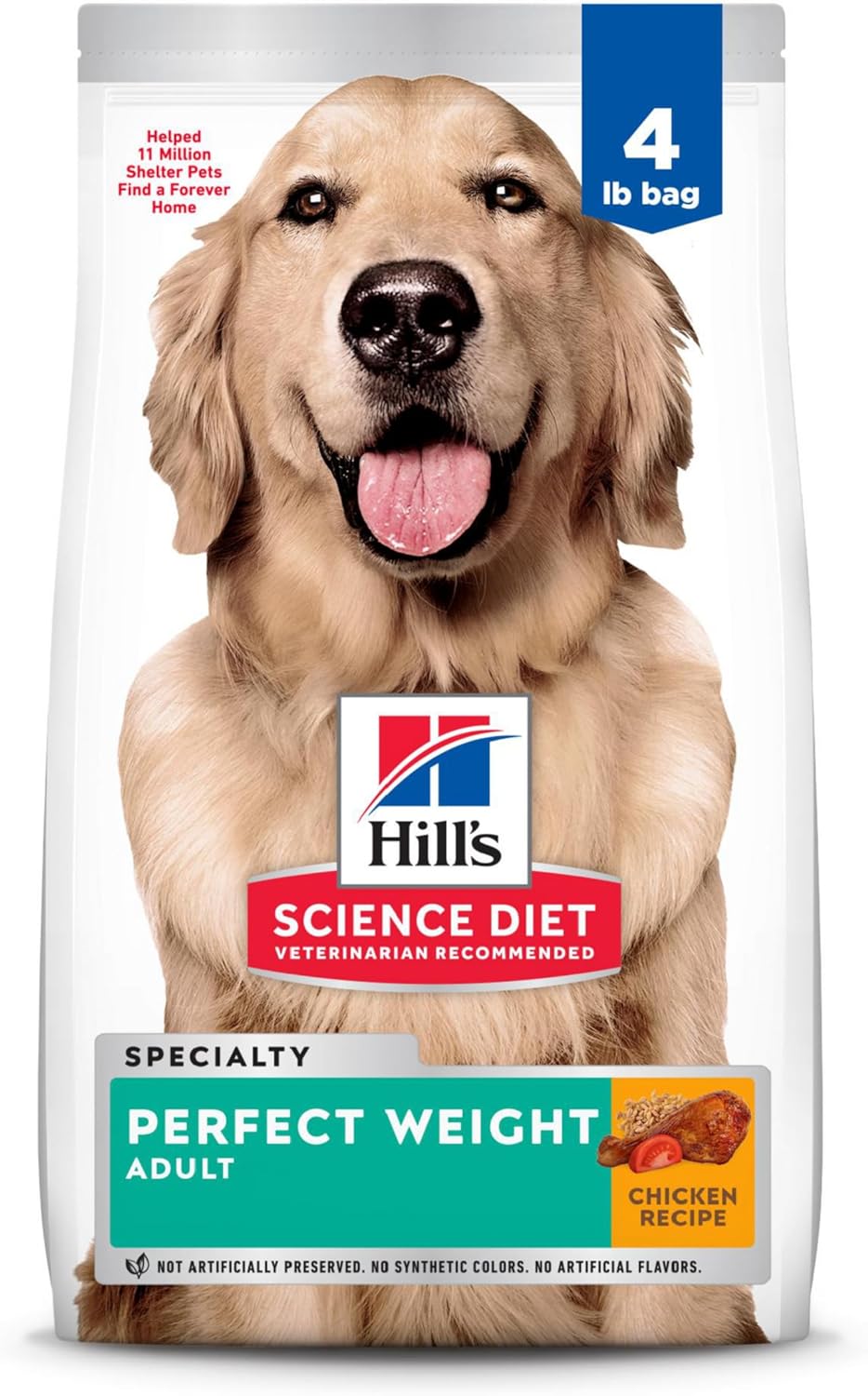 Hill’s Science Diet Perfect Weight, Adult 1-6, Weight Management Support, Dry Dog Food, Chicken Recipe, 4 lb Bag Hill’s Science Diet Perfect Weight, Adult 1-6, Weight Management Support, Dry Dog Food, Chicken Recipe, 4 lb Bag