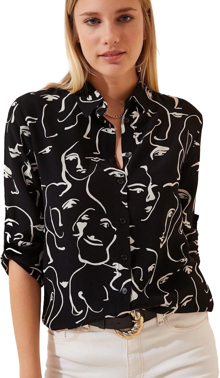 Blouses for Women Fashion, Long Sleeve Button Down Shirts Dressy Casual Tops Blouses for Women Fashion, Long Sleeve Button Down Shirts Dressy Casual Tops