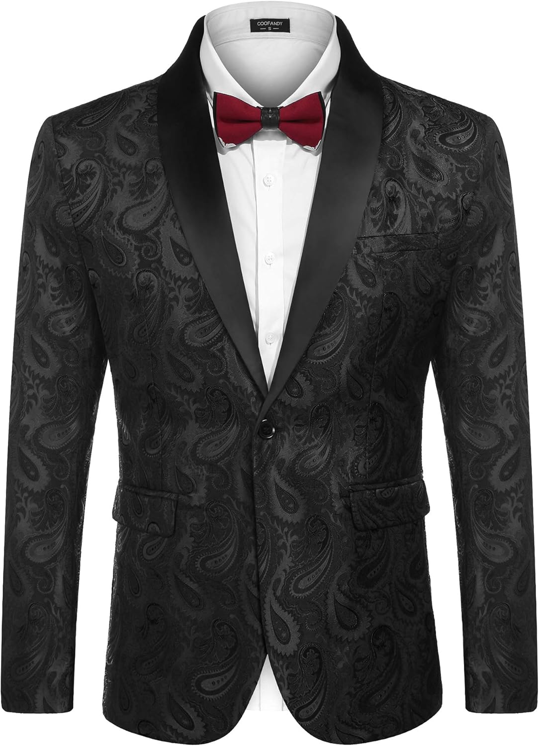 COOFANDY Mens Floral Tuxedo Jacket Paisley Shawl Lapel Suit Blazer Jacket for Dinner,Prom,Wedding COOFANDY Mens Floral Tuxedo Jacket Paisley Shawl Lapel Suit Blazer Jacket for Dinner,Prom,Wedding