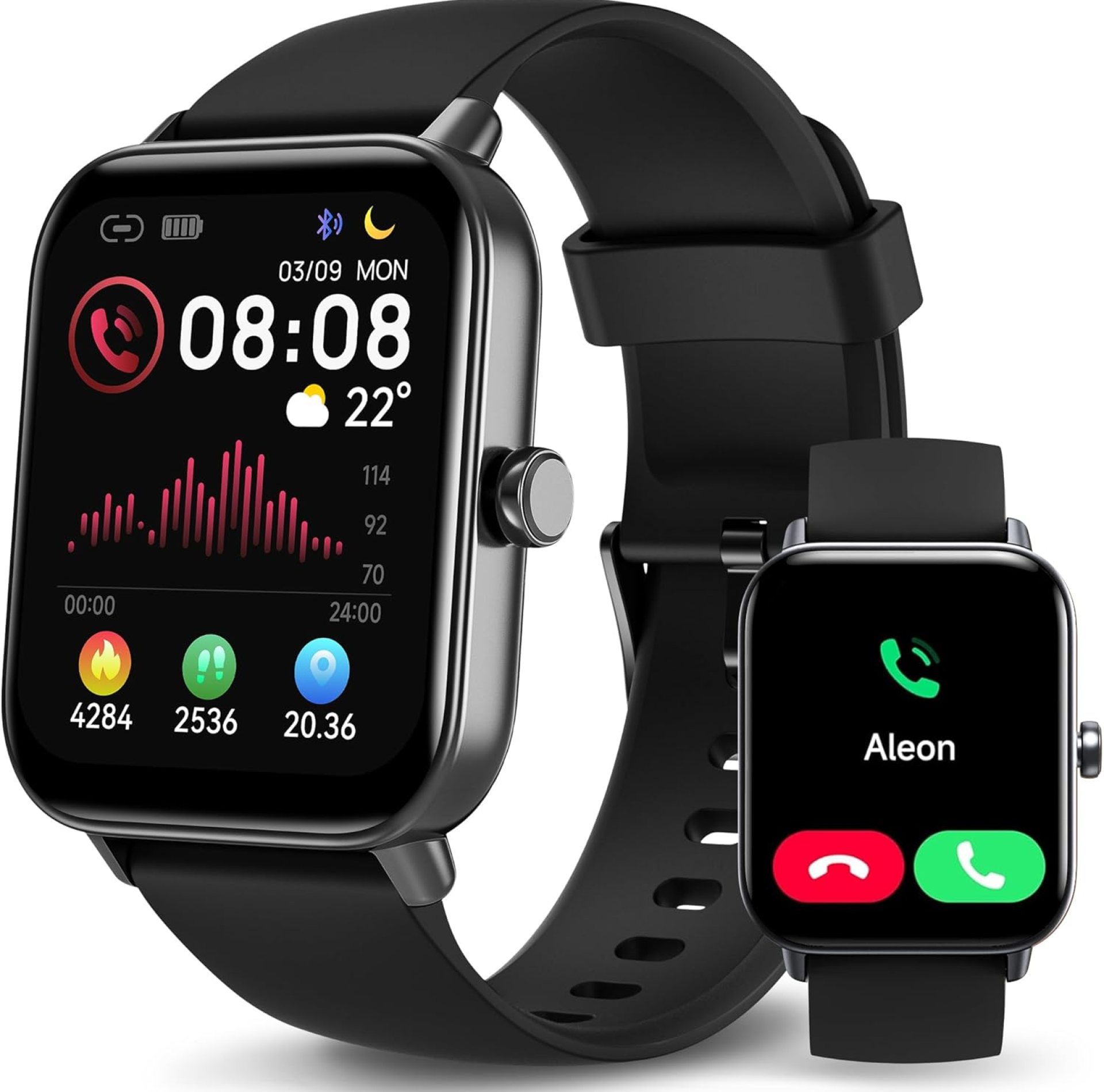 Smart Watch for Women Men iPhone & Android, 1.8″ Smartwatch with Bluetooth (Answer/Makes) Built-in Alexa, Fitness & Sleep Tracker with 110+ Sport Modes, Heart Rate/SpO2 Monitor, IP68 Waterproof Smart Watch for Women Men iPhone & Android, 1.8″ Smartwatch with Bluetooth (Answer/Makes) Built-in Alexa, Fitness & Sleep Tracker with 110+ Sport Modes, Heart Rate/SpO2 Monitor, IP68 Waterproof