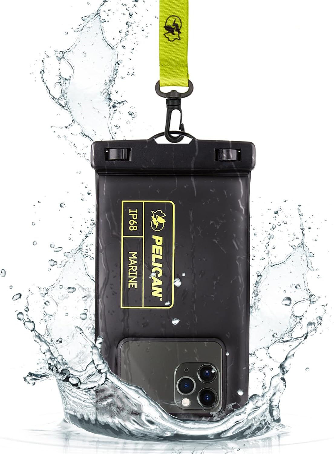 Pelican Marine – IP68 Waterproof Phone Pouch (Regular Size) Floating Waterproof Phone Case – Beach Cruise Ship Travel Essentials – Works with All Phones – Detachable Lanyard – Black/Hi-Vis Yellow Pelican Marine – IP68 Waterproof Phone Pouch (Regular Size) Floating Waterproof Phone Case – Beach Cruise Ship Travel Essentials – Works with All Phones – Detachable Lanyard – Black/Hi-Vis Yellow