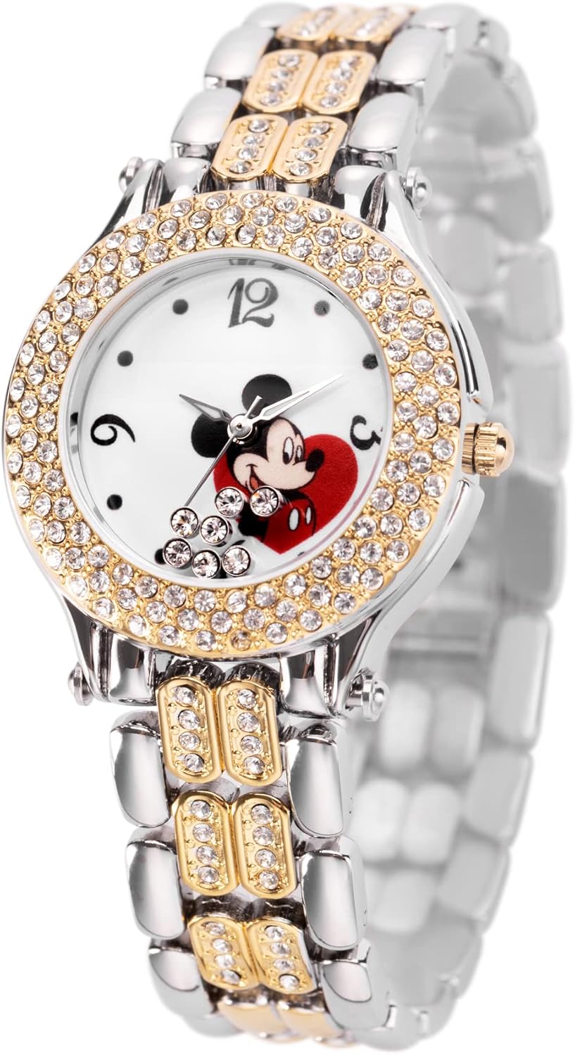 Disney Adult Round CZ Stone Analog Quartz Floating Stones Bracelet Watch Disney Adult Round CZ Stone Analog Quartz Floating Stones Bracelet Watch