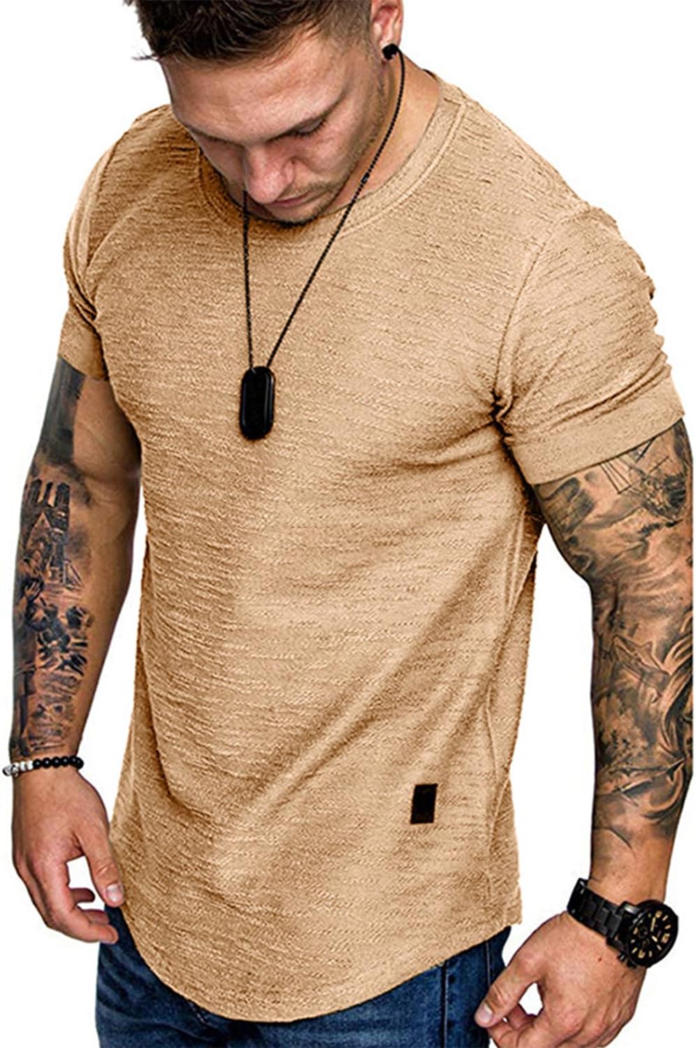 Fashion Mens T Shirt Muscle Gym Workout Athletic Shirt Cotton Tee Shirt Top Fashion Mens T Shirt Muscle Gym Workout Athletic Shirt Cotton Tee Shirt Top