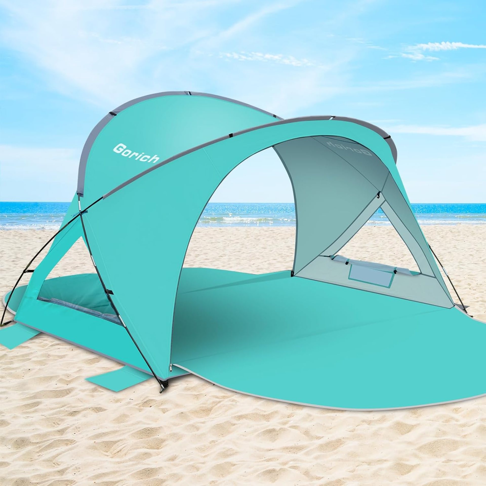 Gorich Beach Tent Sun Shelter with UPF50+ UV Protection for 3-6 Person, Lightweight & Portable Beach Shade Canopy with 2 Zippered Doors, Easy Setup Family Beach Umbrella Gorich Beach Tent Sun Shelter with UPF50+ UV Protection for 3-6 Person, Lightweight & Portable Beach Shade Canopy with 2 Zippered Doors, Easy Setup Family Beach Umbrella