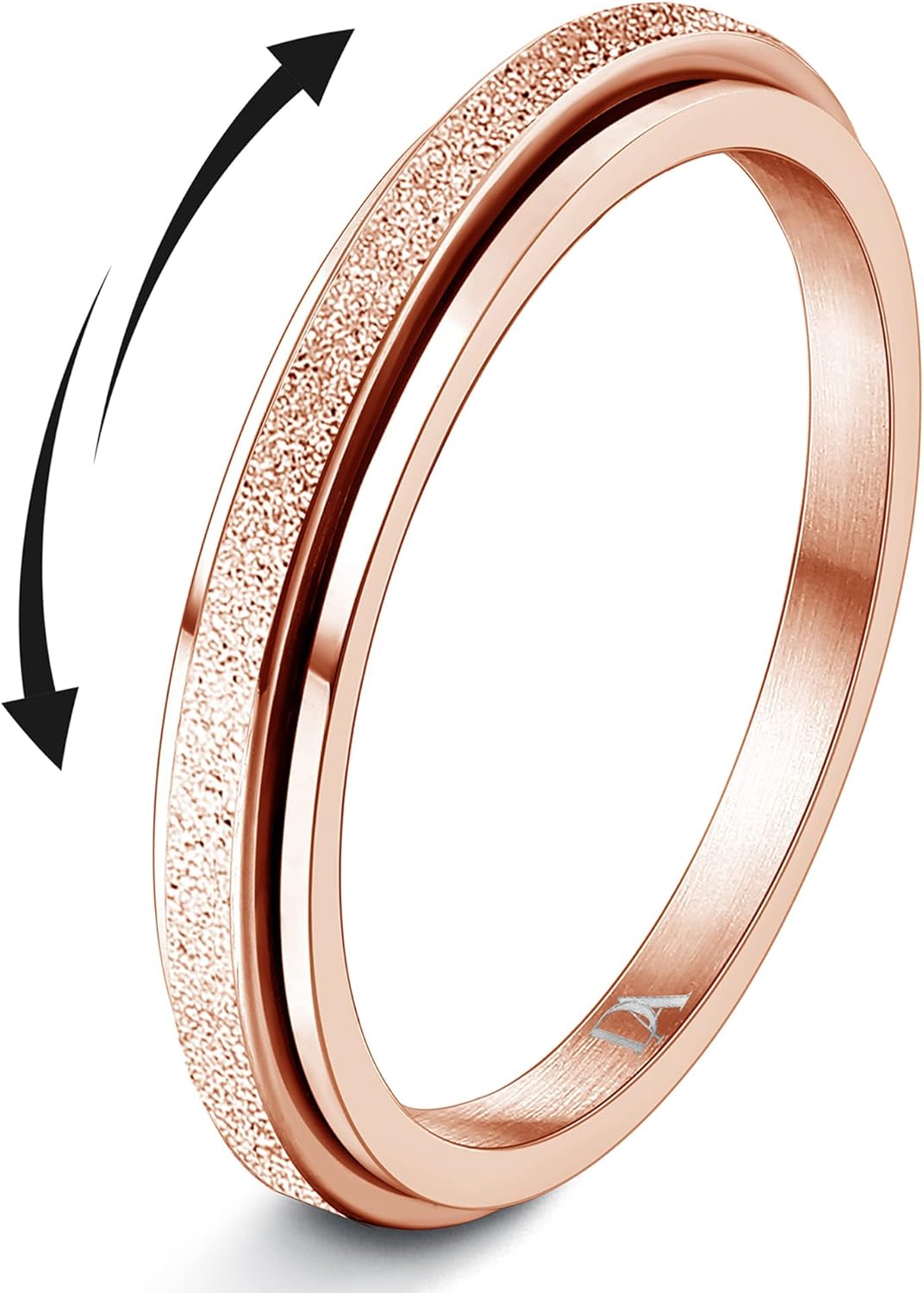 Diamday Fidget Rings for Women Men – 2/4 Spinner Stainless Steel Ring for Anxiety Stress Relief Glitter Sandblast Spinning Figit Anxiety Jewelry for Wedding Promise Diamday Fidget Rings for Women Men – 2/4 Spinner Stainless Steel Ring for Anxiety Stress Relief Glitter Sandblast Spinning Figit Anxiety Jewelry for Wedding Promise