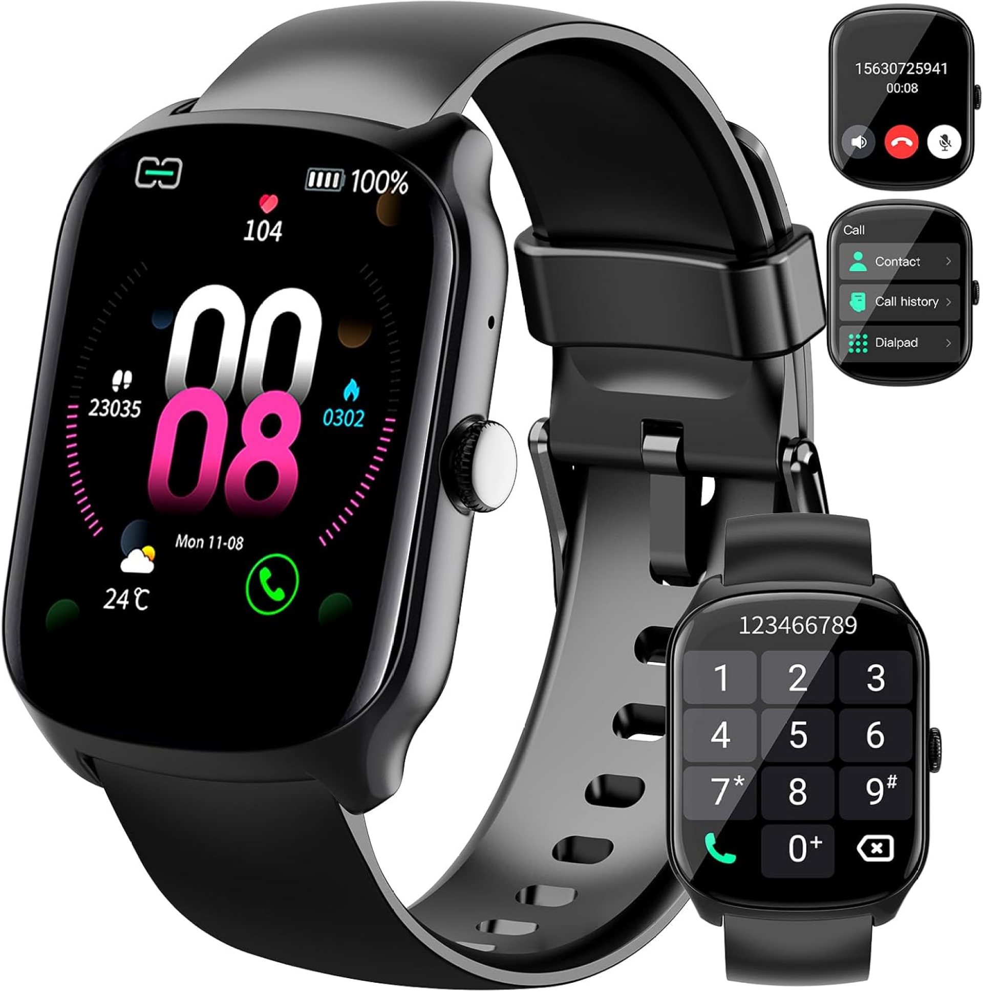 Smart Watch for Men Women (Dial/Answer Calls), 1.95″HD Curved Screen Smartwatch, Heart Rate/Sleep Monitor Fitness Watches, 112+ Sports Modes Activity Trackers, IP68 Waterproof Watch for Android iOS Smart Watch for Men Women (Dial/Answer Calls), 1.95″HD Curved Screen Smartwatch, Heart Rate/Sleep Monitor Fitness Watches, 112+ Sports Modes Activity Trackers, IP68 Waterproof Watch for Android iOS