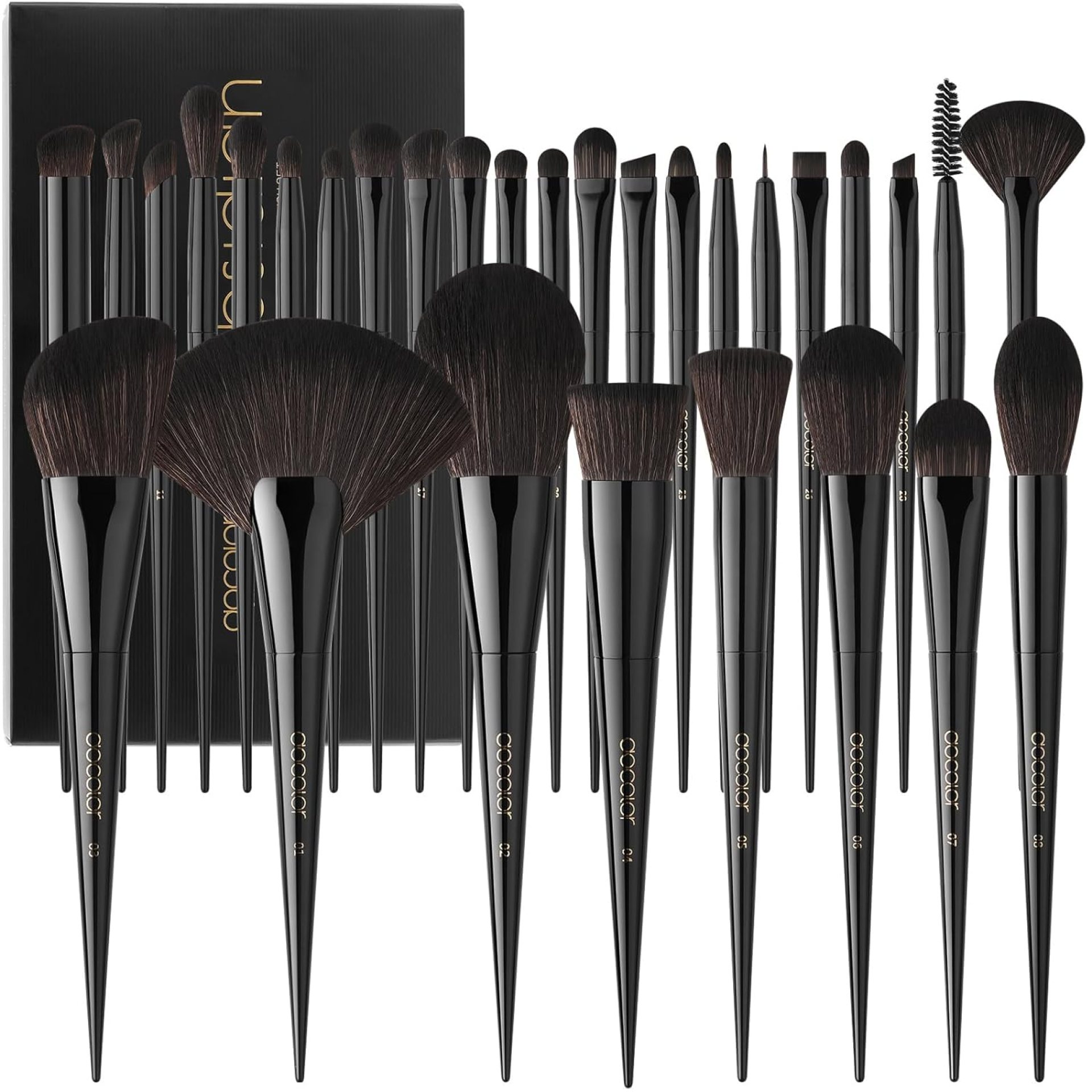 Docolor Makeup Brushes Set Professional 30Pcs Obsidian Makeup Brushes Premium Synthetic Powder Kabuki Foundation Contour Blush Concealer Eye Shadow Blending Eyeliner Crease Eyebrow Make Up Brush Kit Docolor Makeup Brushes Set Professional 30Pcs Obsidian Makeup Brushes Premium Synthetic Powder Kabuki Foundation Contour Blush Concealer Eye Shadow Blending Eyeliner Crease Eyebrow Make Up Brush Kit