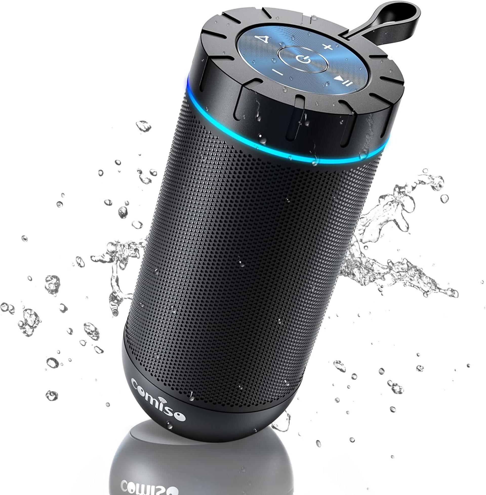 COMISO Bluetooth Speaker, IPX5 Waterproof Portable Speaker with 360° HD Surround Sound, Punchy Bass, Wireless TWS Pairing, 24H Playtime, Wireless Speakers for Home/Outdoor/Camping/Beach, Birthday Gift COMISO Bluetooth Speaker, IPX5 Waterproof Portable Speaker with 360° HD Surround Sound, Punchy Bass, Wireless TWS Pairing, 24H Playtime, Wireless Speakers for Home/Outdoor/Camping/Beach, Birthday Gift