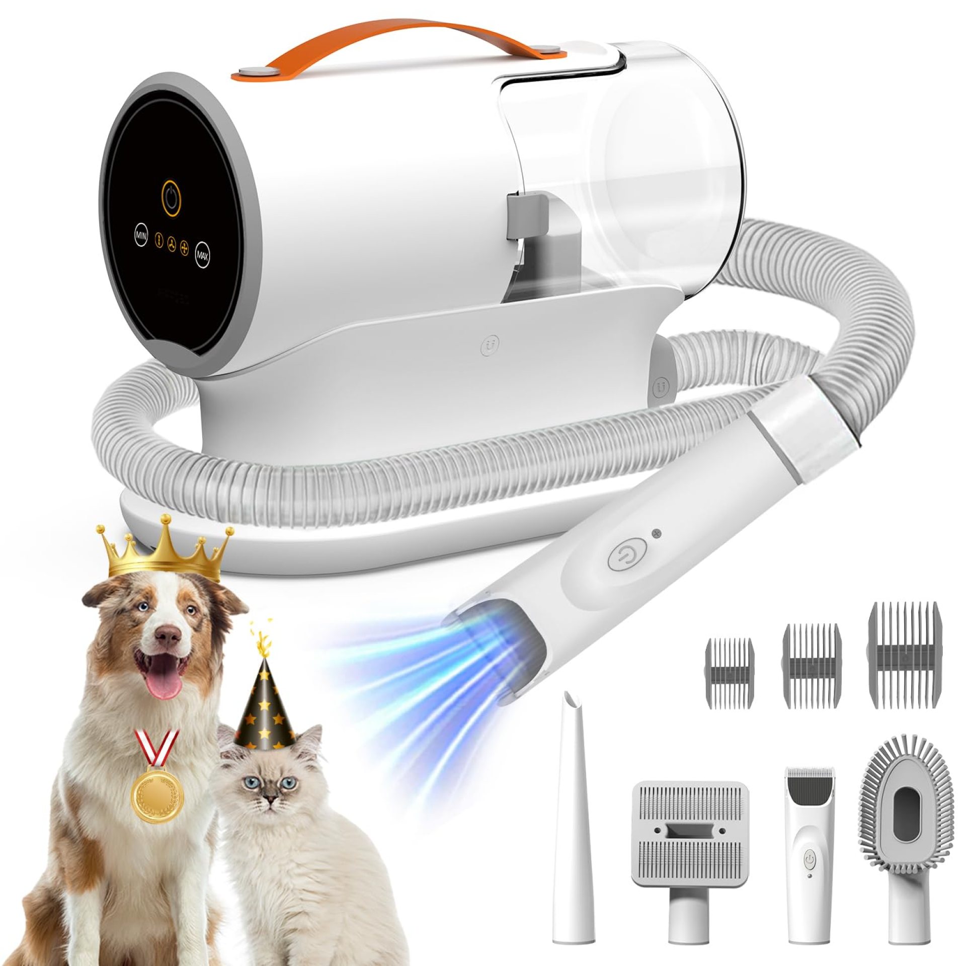 Dog Vacuum for Shedding Grooming, 12000pa Suction Dog Hair Vacuum, Pet Vacuum Grooming Kit with 2l Dust Cup, Low Noise, 3 Levels, 5 Grooming Tools Dog Vacuum for Shedding Grooming, 12000pa Suction Dog Hair Vacuum, Pet Vacuum Grooming Kit with 2l Dust Cup, Low Noise, 3 Levels, 5 Grooming Tools
