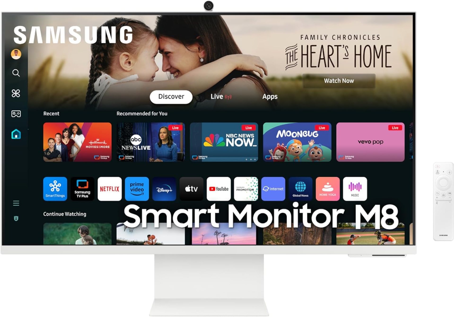SAMSUNG 32-Inch M8 (M80D) Series 4K UHD Smart Monitor with Streaming TV, Speakers, HDR10+, AI Upscaling, USB-C, Ergonomic Stand, SlimFit Camera, Gaming Hub, LS32DM801UNXZA, 2024 SAMSUNG 32-Inch M8 (M80D) Series 4K UHD Smart Monitor with Streaming TV, Speakers, HDR10+, AI Upscaling, USB-C, Ergonomic Stand, SlimFit Camera, Gaming Hub, LS32DM801UNXZA, 2024