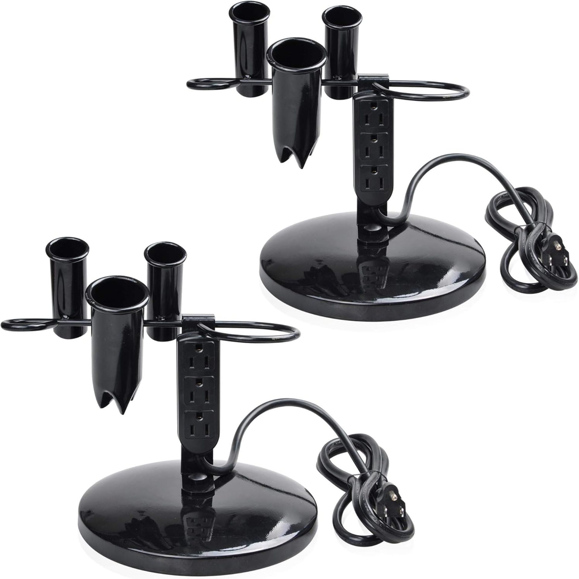 BYOOTIQUE 2 Packs Tabletop Blow Dryer & Hair Iron Holder – Salon Appliance Stand w/ 3 Outlets BYOOTIQUE 2 Packs Tabletop Blow Dryer & Hair Iron Holder – Salon Appliance Stand w/ 3 Outlets