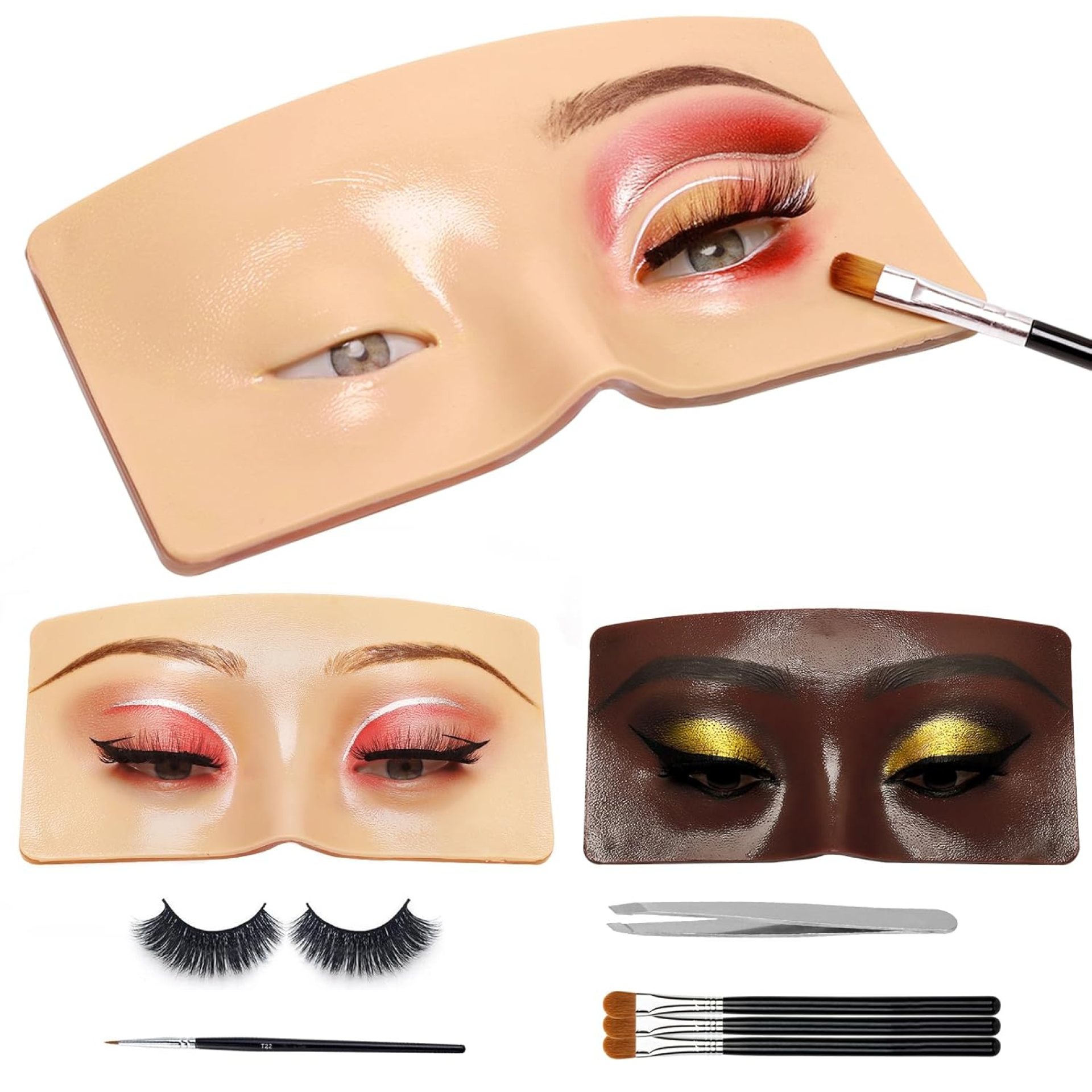 3D Eye Makeup Face Practice Board, Perfect Aid to Makeup Practicing Face Board, Reusable Silicone Face to Practice Makeup Mannequin for Beginners to Practice Eyesmakeup Kit (White) 3D Eye Makeup Face Practice Board, Perfect Aid to Makeup Practicing Face Board, Reusable Silicone Face to Practice Makeup Mannequin for Beginners to Practice Eyesmakeup Kit (White)