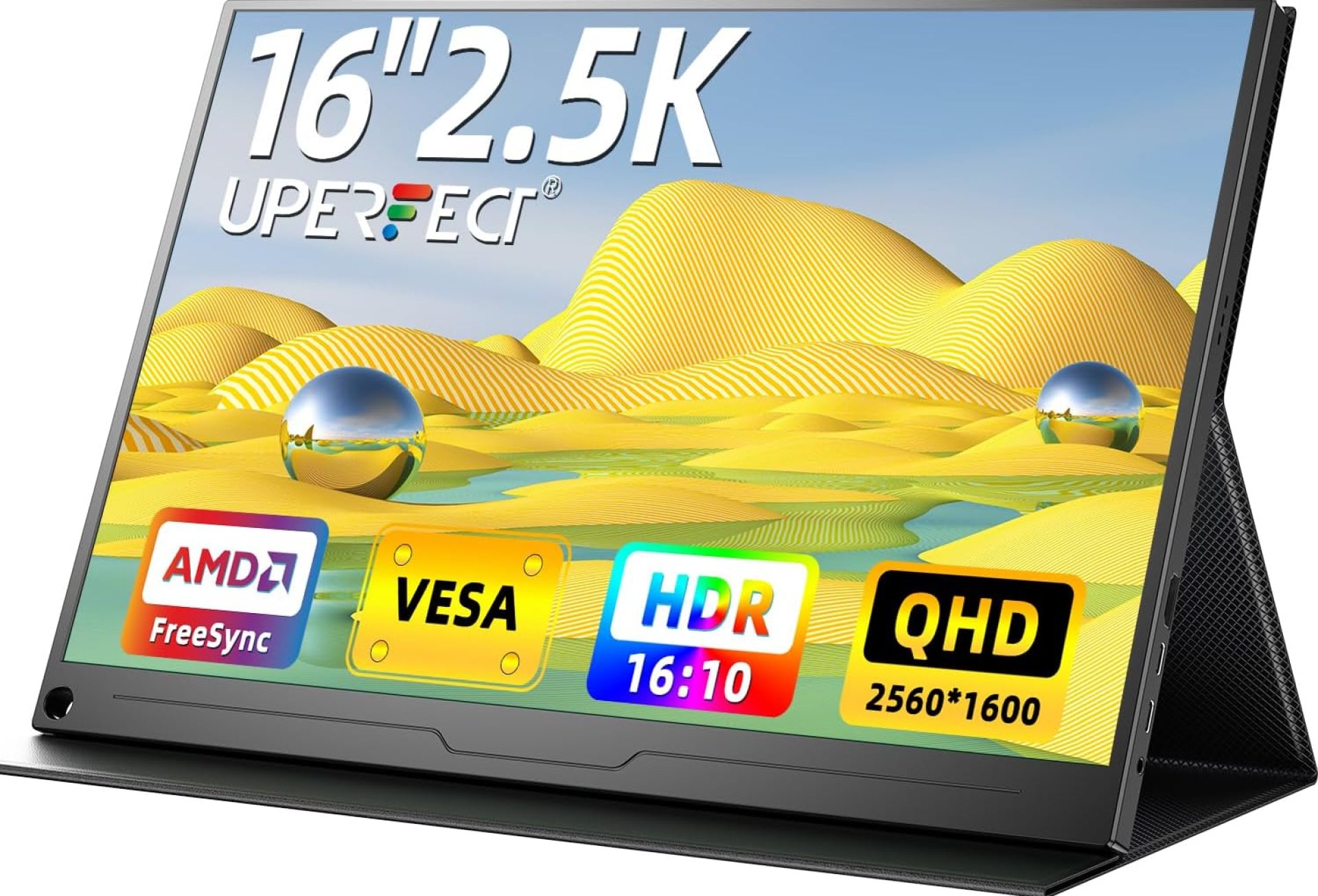 UPERFECT 2.5K Portable Monitor, 16″ 2560×1600 QHD Portable Gaming Monitor HDR FreeSync Laptop Monitor w/VESA & Smart Case Matte IPS Eye Care External Second Screen for PC Laptop Phone Game Console UPERFECT 2.5K Portable Monitor, 16″ 2560×1600 QHD Portable Gaming Monitor HDR FreeSync Laptop Monitor w/VESA & Smart Case Matte IPS Eye Care External Second Screen for PC Laptop Phone Game Console