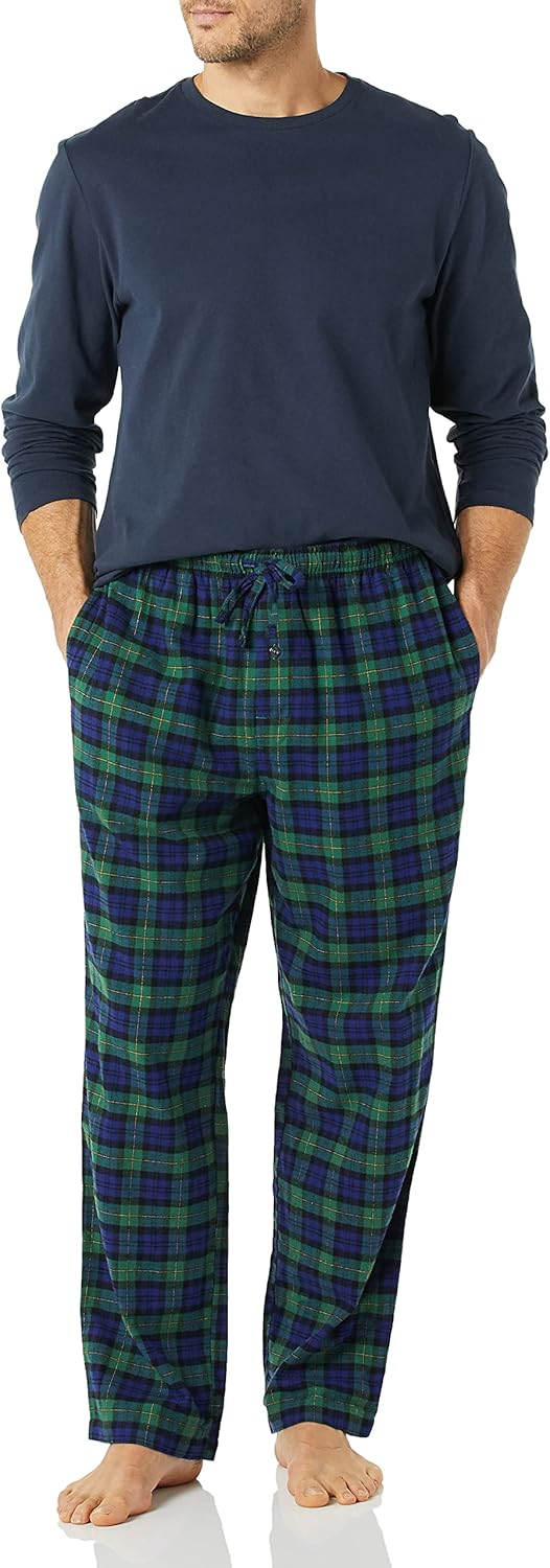 Amazon Essentials Men’s Soft Flannel Pajama Sleepwear Set (Available in Big & Tall) Amazon Essentials Men’s Soft Flannel Pajama Sleepwear Set (Available in Big & Tall)