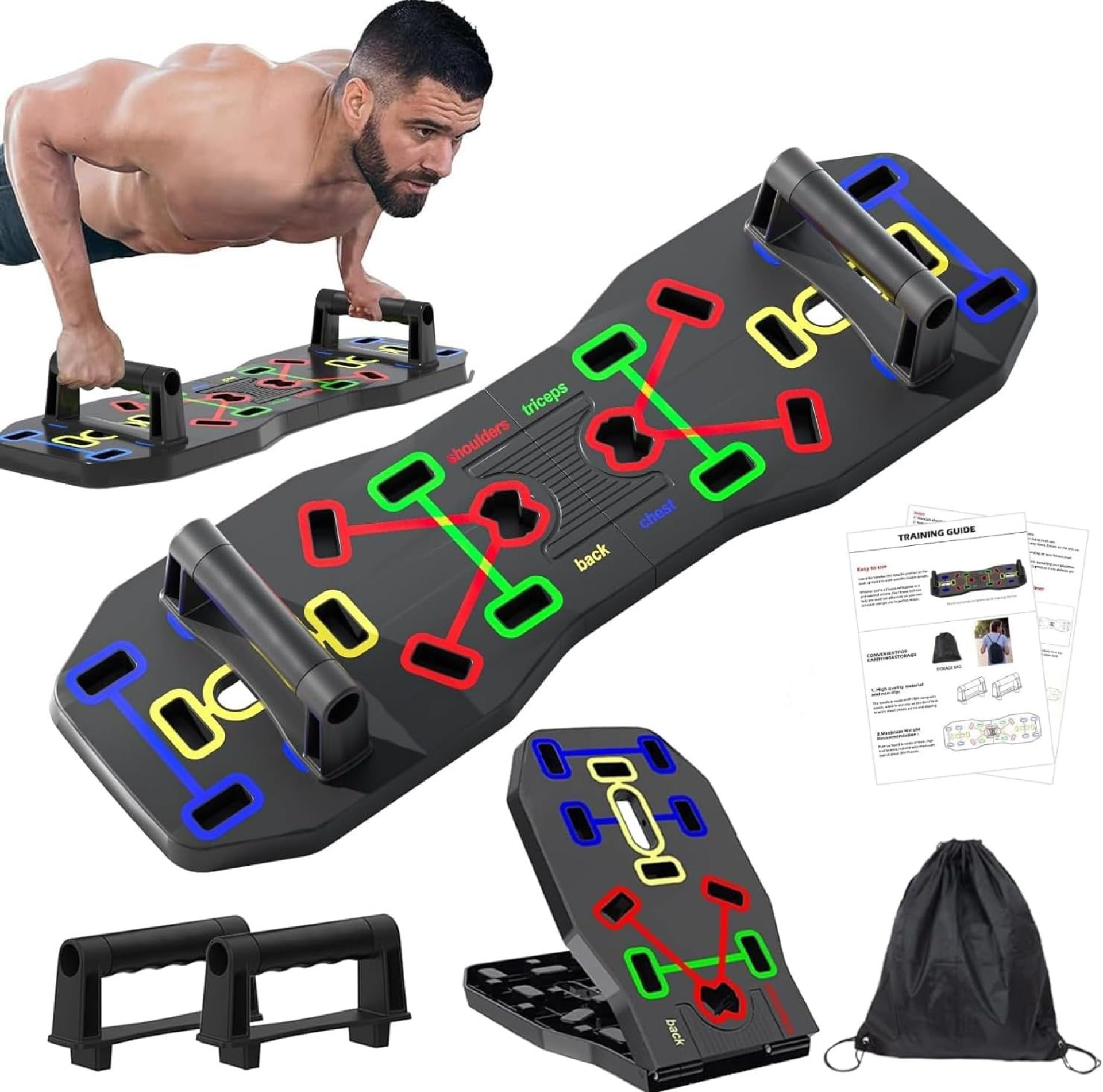 AERLANG Push Up Board, Portable Multi-Function Foldable 10 in 1 Push Up Bar, Push up Handles for Floor,Professional Push Up Strength Training Equipment AERLANG Push Up Board, Portable Multi-Function Foldable 10 in 1 Push Up Bar, Push up Handles for Floor,Professional Push Up Strength Training Equipment