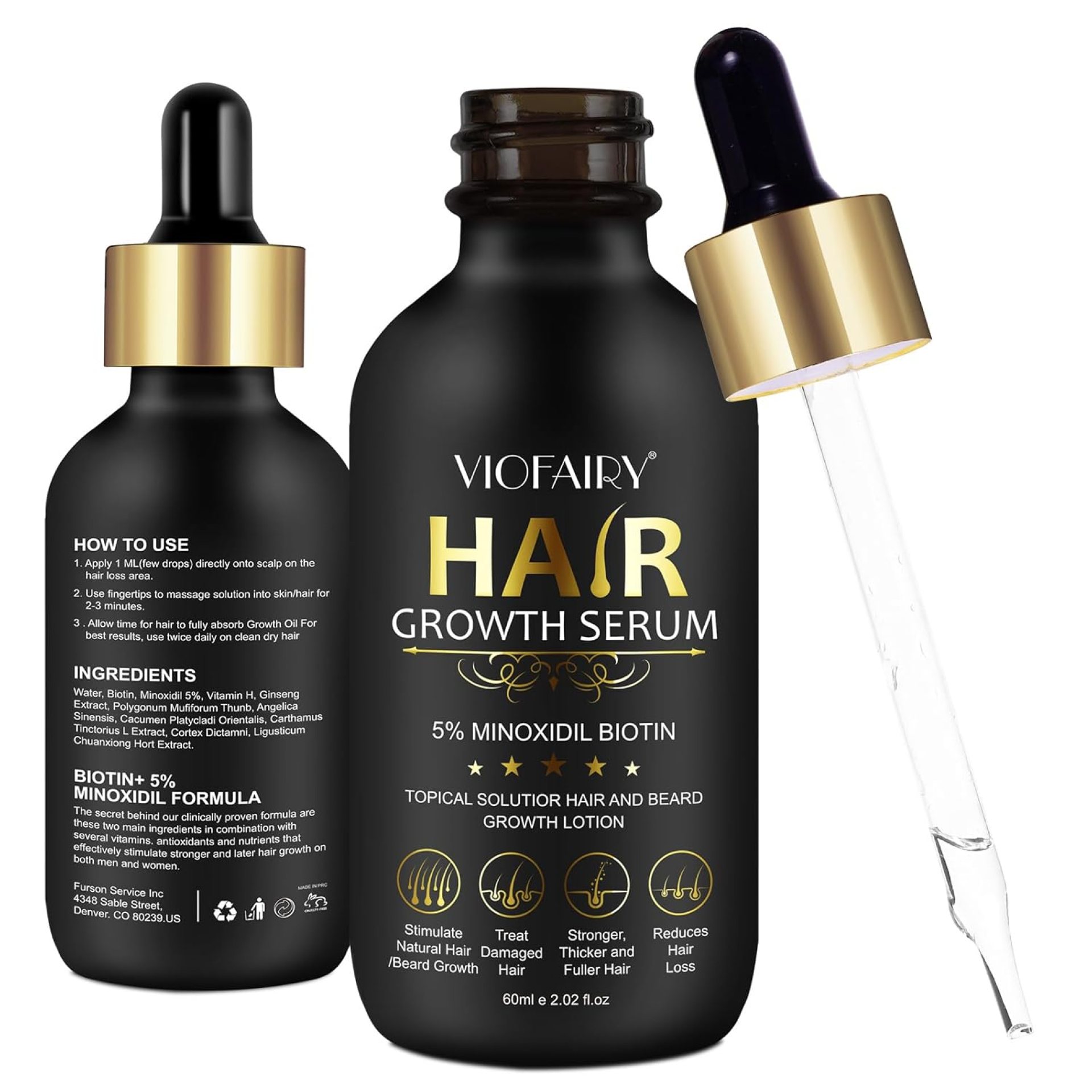5% Minoxidil for Men and Women Hair Growth Oil, Biotin Serum, Hair Regrowth Treatment for Scalp Hair Loss, Natural, for Thicker Longer Fuller Healthier Hair 2.02 oz 5% Minoxidil for Men and Women Hair Growth Oil, Biotin Serum, Hair Regrowth Treatment for Scalp Hair Loss, Natural, for Thicker Longer Fuller Healthier Hair 2.02 oz