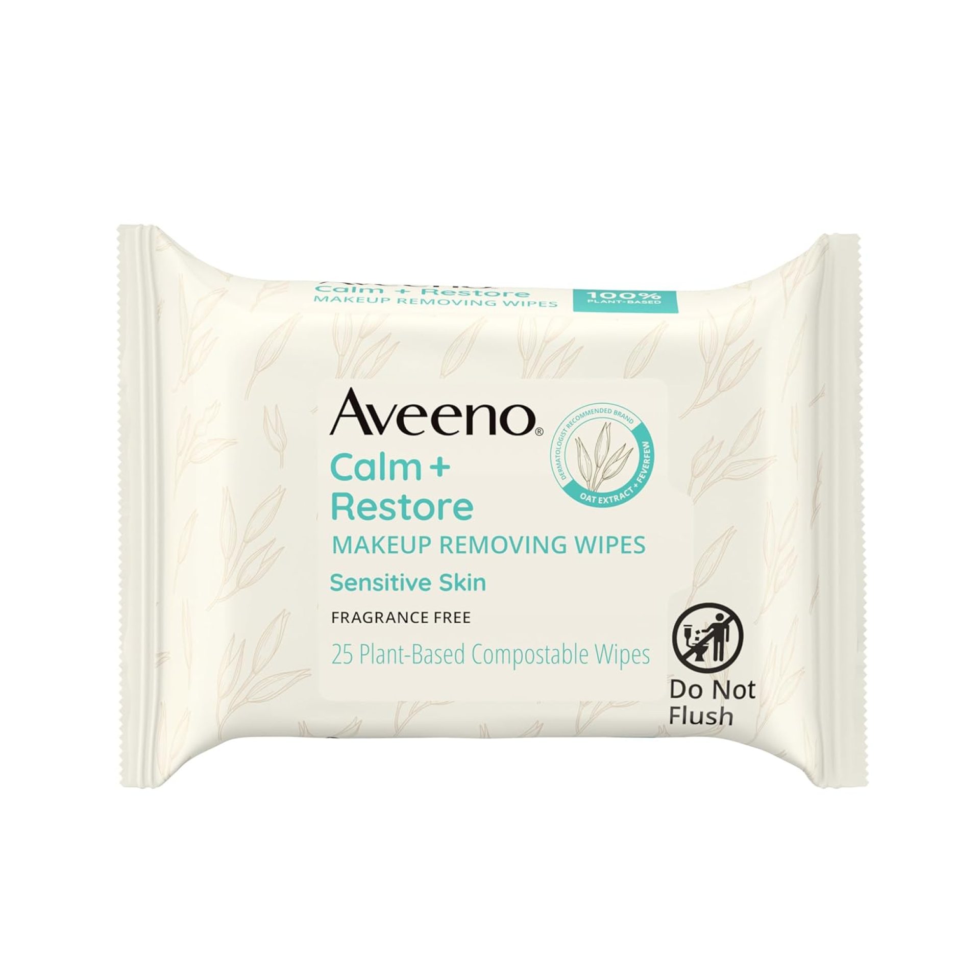 Aveeno Calm + Restore Nourishing Makeup Remover Face Wipes, Fragrance Free Facial Cleansing Towelettes with Oat Extract & Calming Feverfew, Alcohol Free, 100% Plant-Based Cloth, 25 ct Aveeno Calm + Restore Nourishing Makeup Remover Face Wipes, Fragrance Free Facial Cleansing Towelettes with Oat Extract & Calming Feverfew, Alcohol Free, 100% Plant-Based Cloth, 25 ct