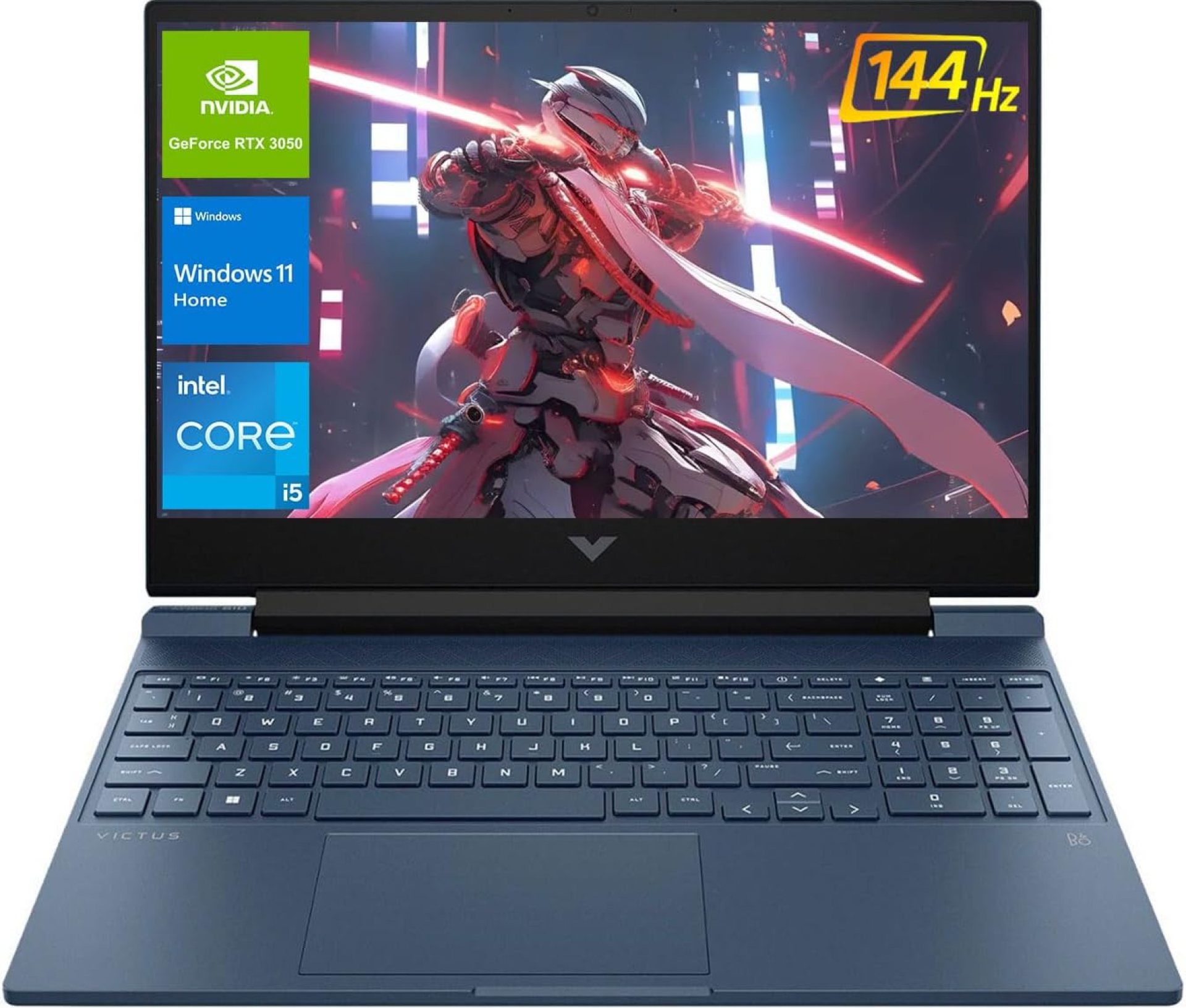 HP Victus 15.6 i5 Gaming Laptop, 15.6″ FHD 1920*1080 144Hz, Intel Core i5-12450H, NVIDIA GeForce RTX 3050, 32GB RAM, 1TB SSD, Backlit KB, Touchpad, SD Card Reader, Webcam, HDMI, Wi-Fi 6, W11 H, Blue HP Victus 15.6 i5 Gaming Laptop, 15.6″ FHD 1920*1080 144Hz, Intel Core i5-12450H, NVIDIA GeForce RTX 3050, 32GB RAM, 1TB SSD, Backlit KB, Touchpad, SD Card Reader, Webcam, HDMI, Wi-Fi 6, W11 H, Blue