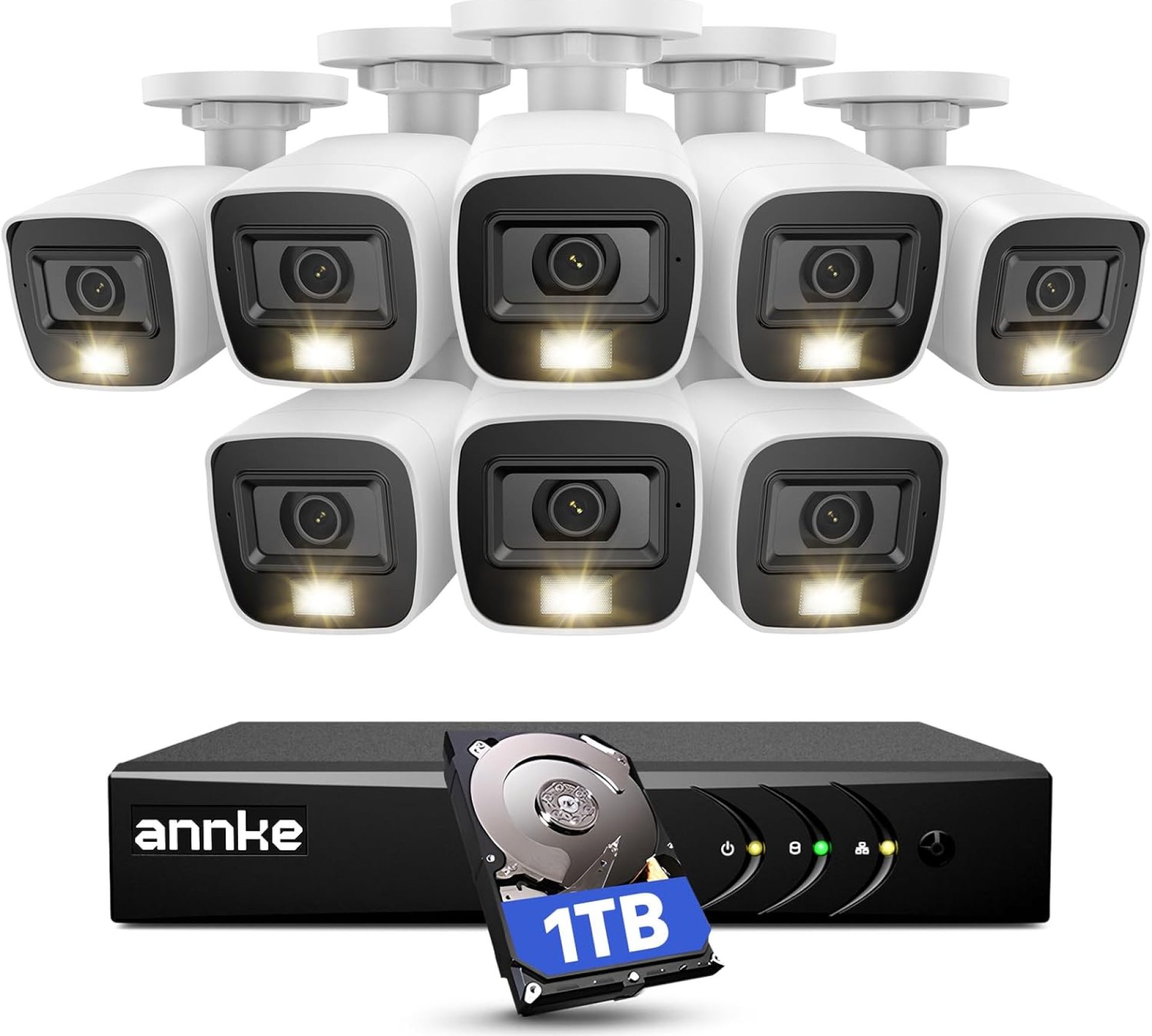 ANNKE 3K Lite Wired Security Camera System with AI Human/Vehicle Detection, H.265+ 8CH Surveillance DVR with 1TB Hard Drive and 8 x 1080p HD Outdoor CCTV Cameras, Color Night Vision, Smart Dual Light ANNKE 3K Lite Wired Security Camera System with AI Human/Vehicle Detection, H.265+ 8CH Surveillance DVR with 1TB Hard Drive and 8 x 1080p HD Outdoor CCTV Cameras, Color Night Vision, Smart Dual Light