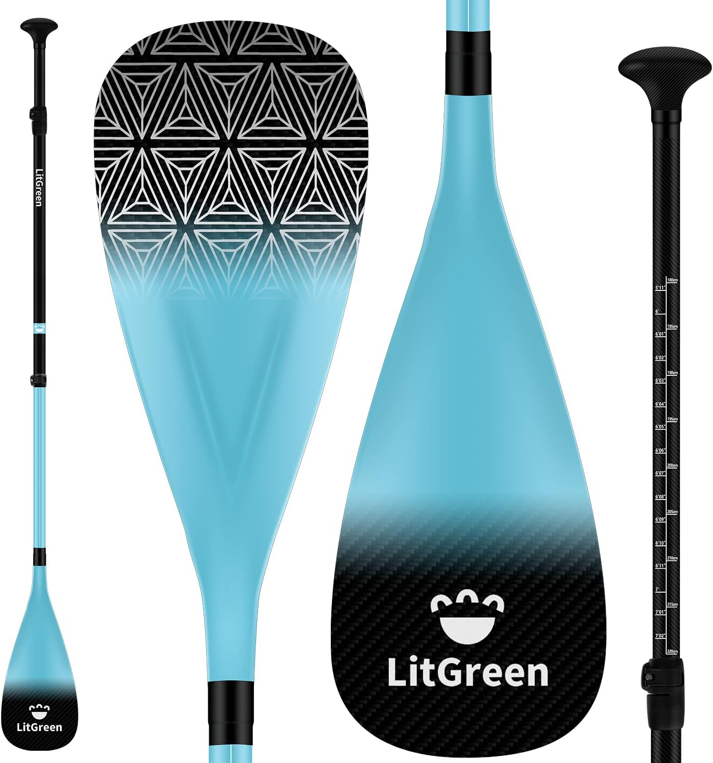 LitGreen 1 x 3 Section Lightweight Stand-up Paddle Oars for Paddleboard Adjustable Carbon Shaft SUP Paddles for Surfing, Floating,Water Sport LitGreen 1 x 3 Section Lightweight Stand-up Paddle Oars for Paddleboard Adjustable Carbon Shaft SUP Paddles for Surfing, Floating,Water Sport