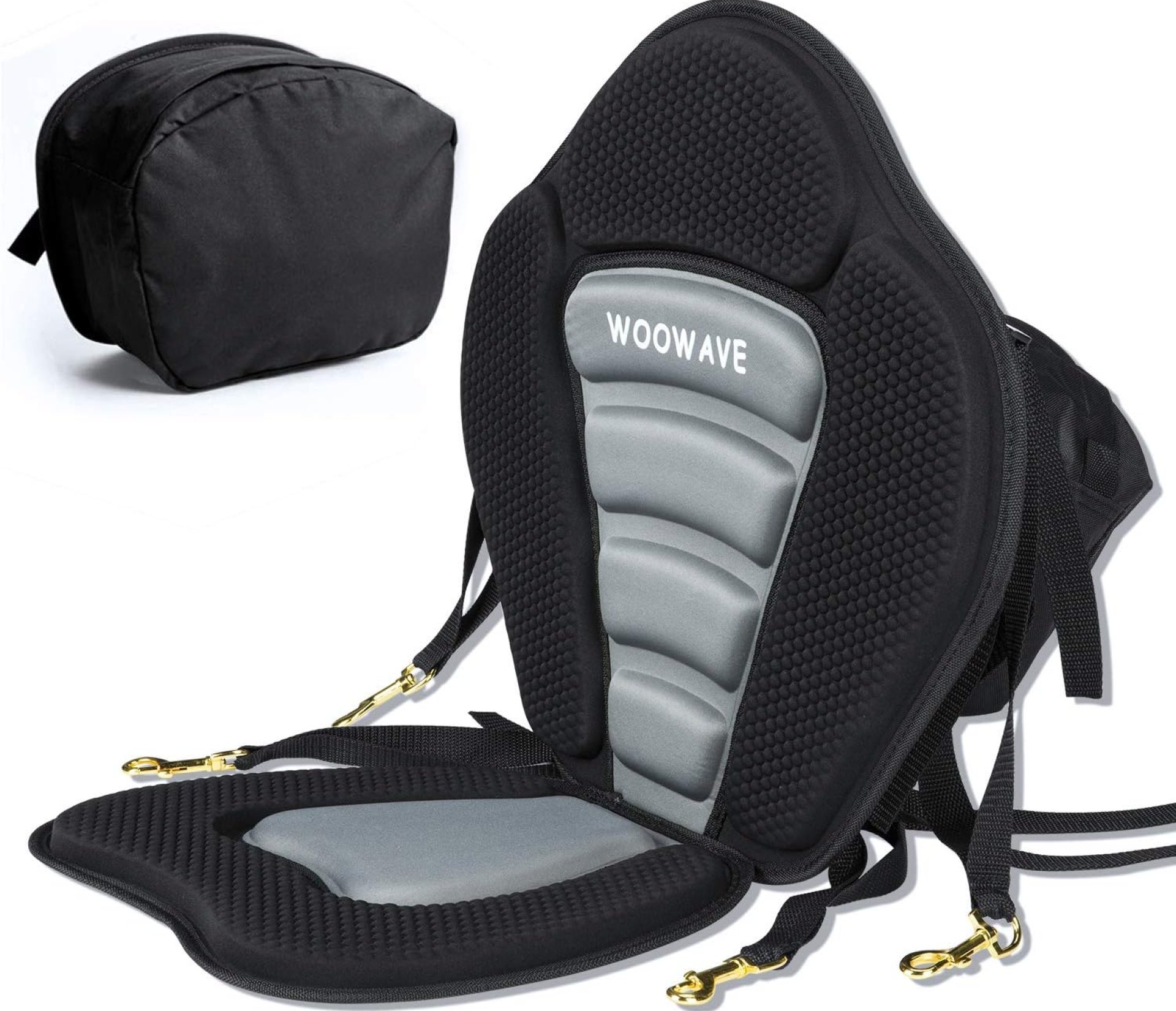WOOWAVE Kayak Seat Padded Deluxe Paddleboard Seat Adjustable Boat Seat Cushioned Fishing Seat High Back Comfortable Backrest Support with Detachable Back Storage Bag for Universal Sit WOOWAVE Kayak Seat Padded Deluxe Paddleboard Seat Adjustable Boat Seat Cushioned Fishing Seat High Back Comfortable Backrest Support with Detachable Back Storage Bag for Universal Sit