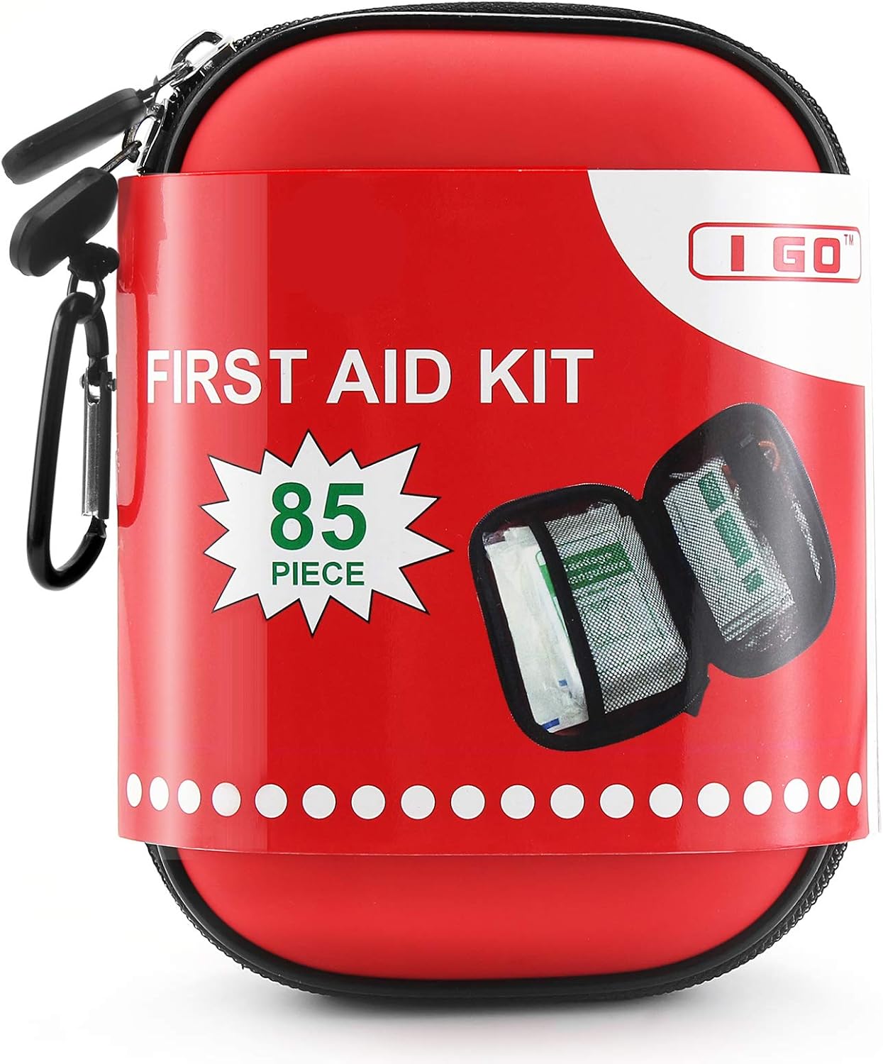 I GO 85 Pieces Hard Shell Mini Compact First Aid Kit, Small Personal Emergency Survival Kit for Travel Hiking Camping Backpacking Hunting Marine Car I GO 85 Pieces Hard Shell Mini Compact First Aid Kit, Small Personal Emergency Survival Kit for Travel Hiking Camping Backpacking Hunting Marine Car