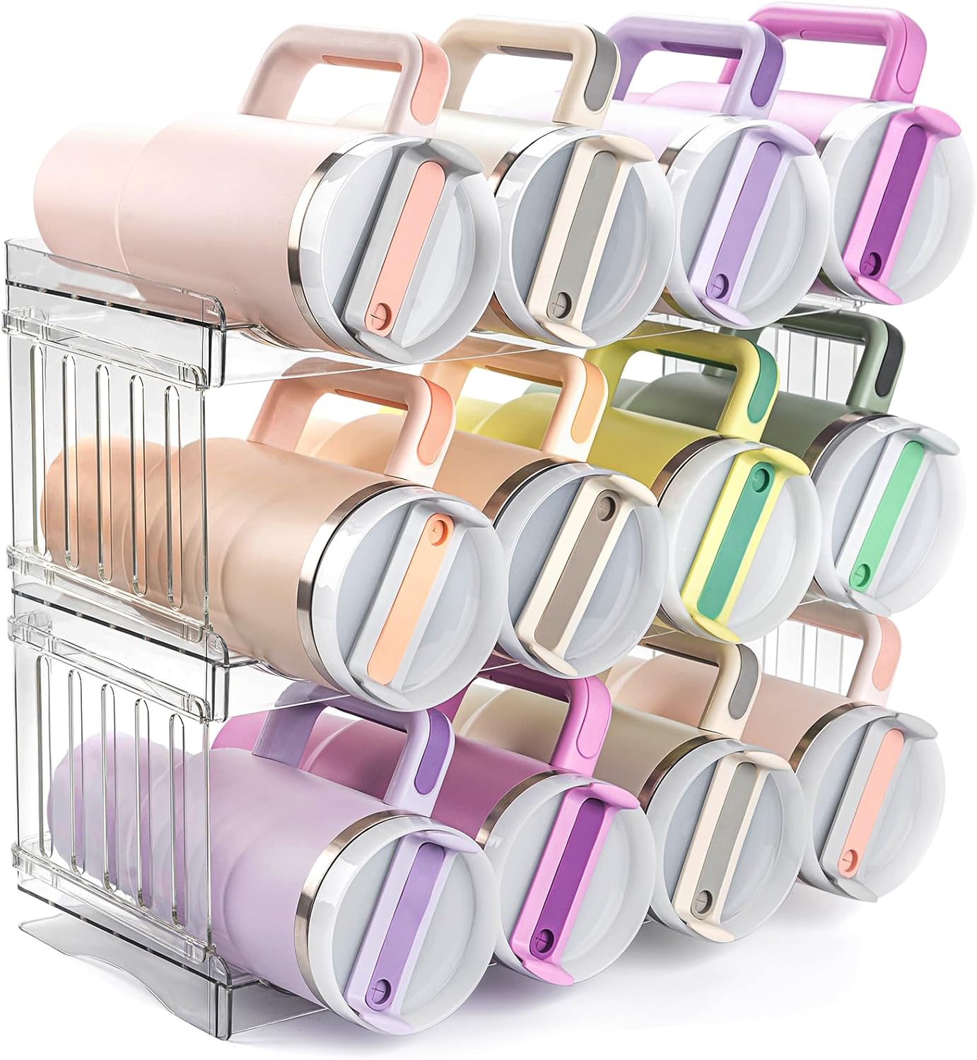 Water Bottle Organizer for Stanley Cup Accessories, Stackable Cup Water Bottle Organization and Storage for Kitchen Cabinet Water Bottle Organizer for Stanley Cup Accessories, Stackable Cup Water Bottle Organization and Storage for Kitchen Cabinet