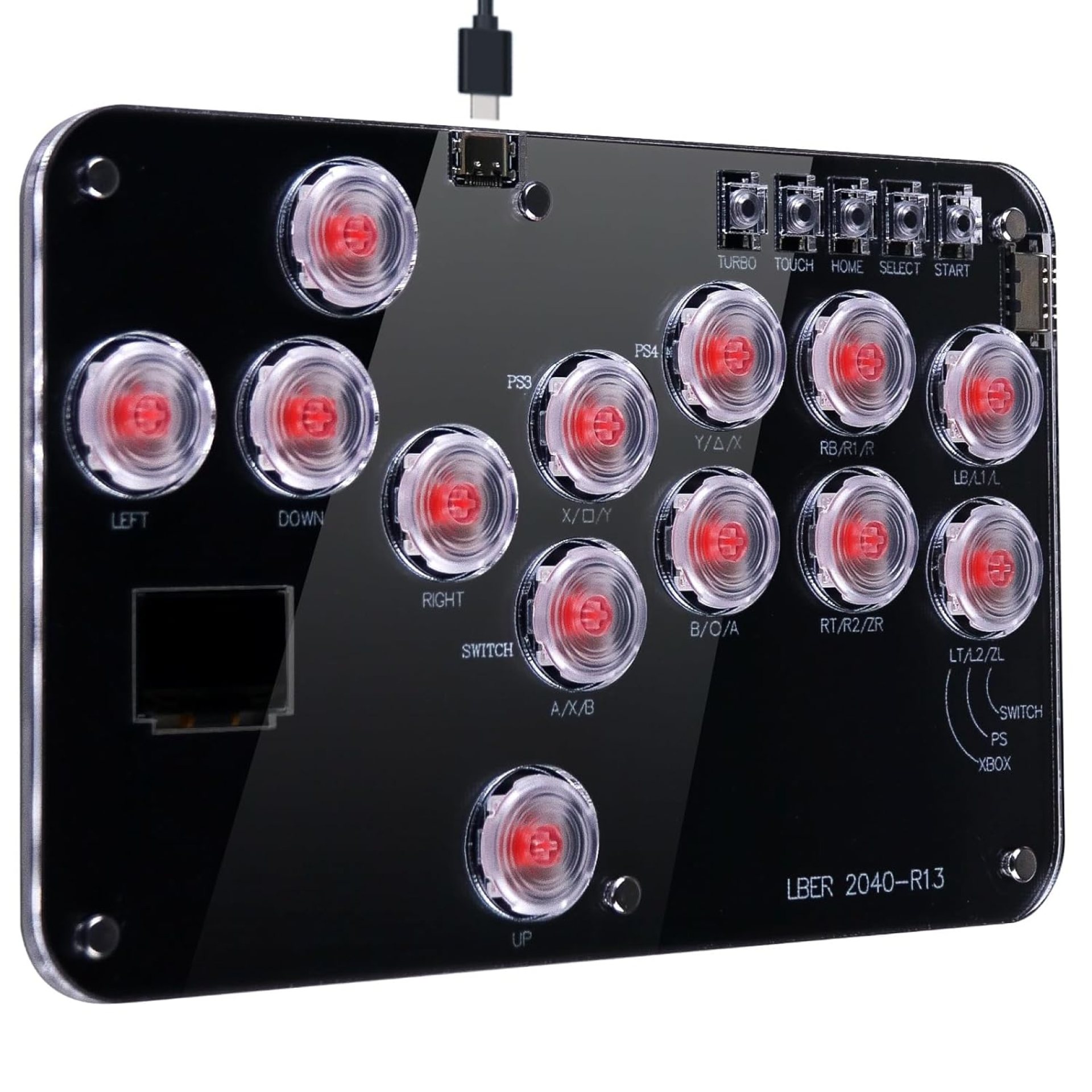 Arcade Stick Game Keyboard R13, Leverless Controller Arcade Stick with Turbo & Custom RGB, Silent All-Button Arcade Controller Street Fight for PC/PS3/PS4/Switch/Steam-Support Hot Swap & SOCD(Black) Arcade Stick Game Keyboard R13, Leverless Controller Arcade Stick with Turbo & Custom RGB, Silent All-Button Arcade Controller Street Fight for PC/PS3/PS4/Switch/Steam-Support Hot Swap & SOCD(Black)
