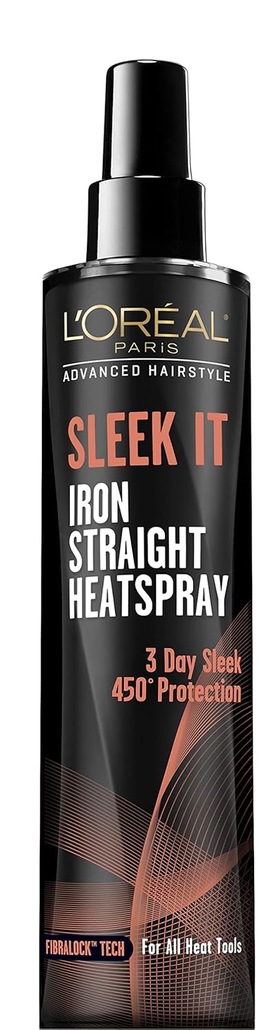 L’Oréal Paris Advanced Hairstyle Sleek It Iron Straight Heat Spray, 5.7 Ounce L’Oréal Paris Advanced Hairstyle Sleek It Iron Straight Heat Spray, 5.7 Ounce