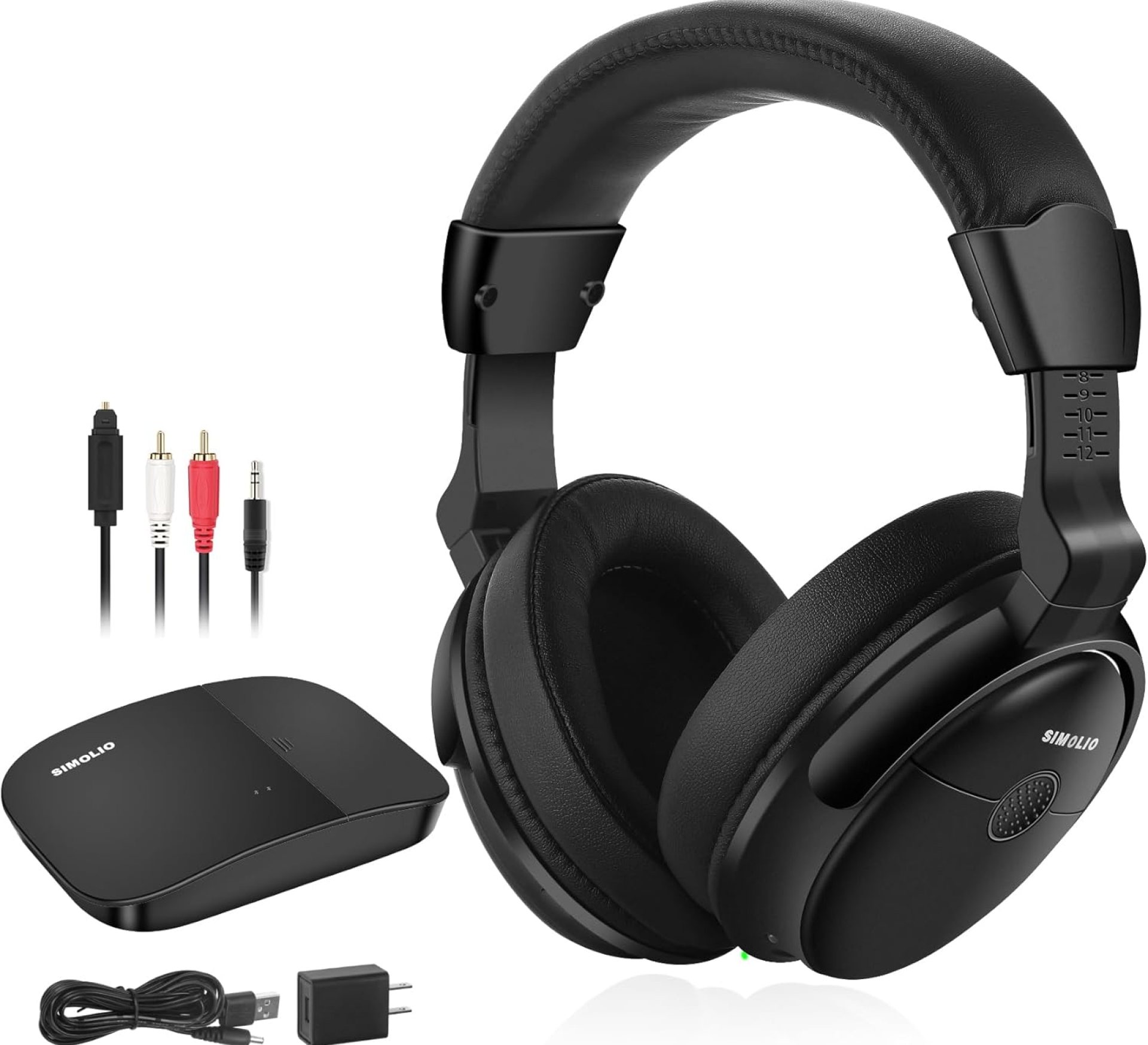 SIMOLIO Wireless TV Headphones with Clear Dialog Mode, Enhanced Voice & Spare Battery for Seniors & Hard of Hearing, L/R Balance Volume Control, No Audio Lag, 100FT Range SIMOLIO Wireless TV Headphones with Clear Dialog Mode, Enhanced Voice & Spare Battery for Seniors & Hard of Hearing, L/R Balance Volume Control, No Audio Lag, 100FT Range