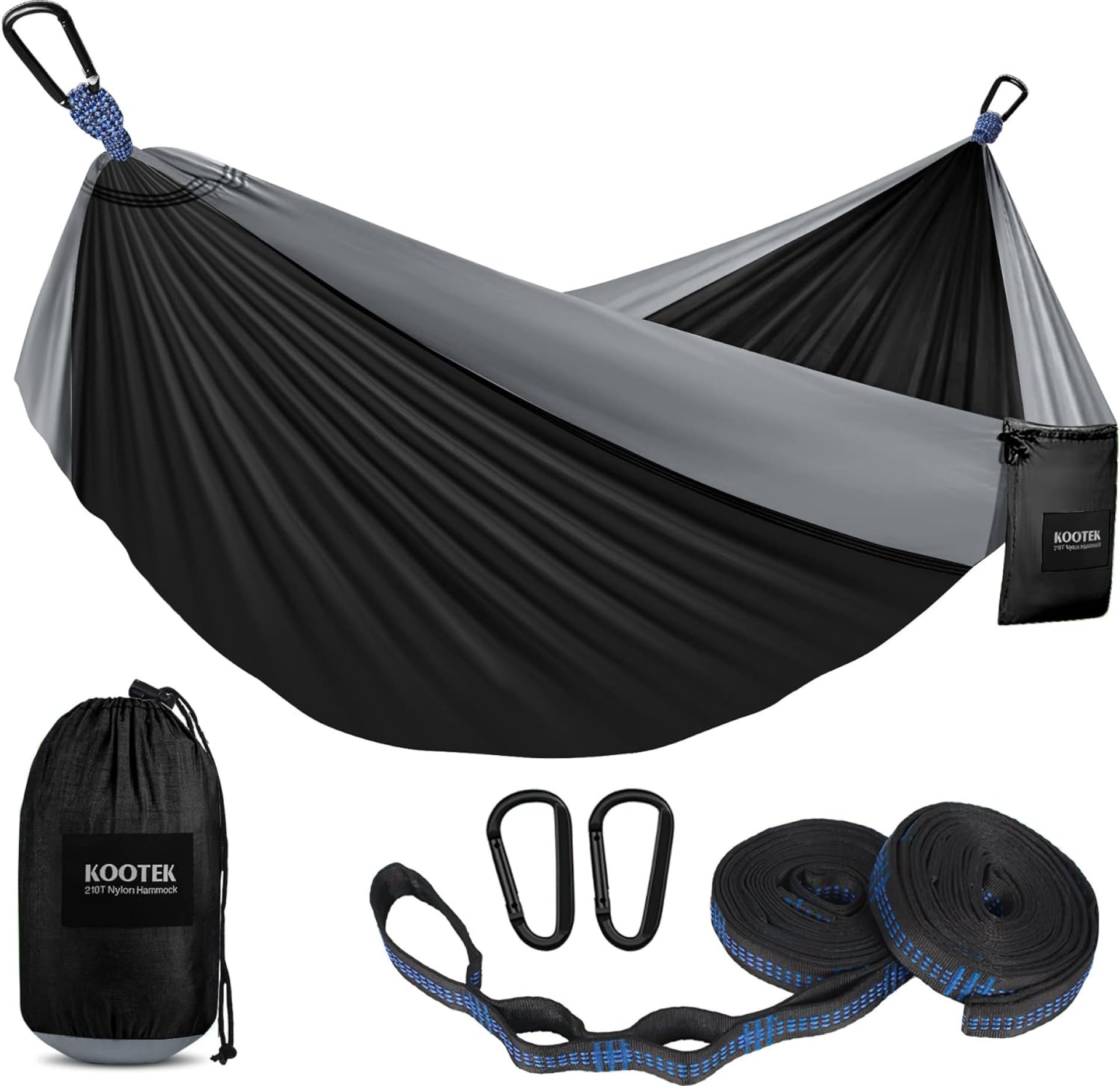 Kootek Camping Hammock, Camping Essentials, Lightweight Portable Double & Single Hammock with Tree Straps, Camping Gear for Outside Hiking Camping Beach Backpack Travel Kootek Camping Hammock, Camping Essentials, Lightweight Portable Double & Single Hammock with Tree Straps, Camping Gear for Outside Hiking Camping Beach Backpack Travel