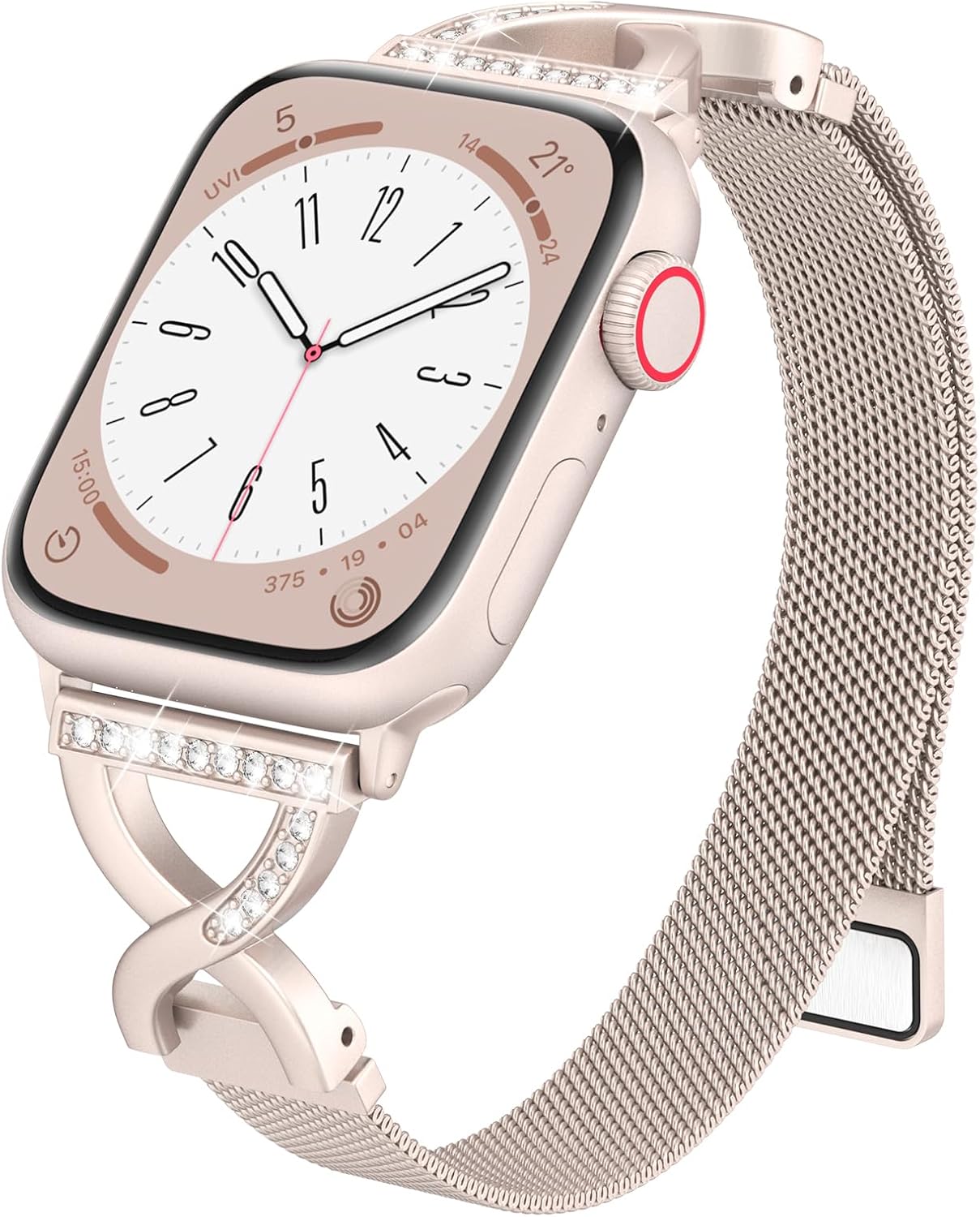 BRG Thin Mesh Loop Compatible with Apple Watch Bands for Women 40mm 41mm 38mm 42mm Series 10 9 8 7 6 5 4 3 2 1 SE, Metal Magnetic Stainless Steel Strap with X-Shape Diamond Clasp for iWatch Bands BRG Thin Mesh Loop Compatible with Apple Watch Bands for Women 40mm 41mm 38mm 42mm Series 10 9 8 7 6 5 4 3 2 1 SE, Metal Magnetic Stainless Steel Strap with X-Shape Diamond Clasp for iWatch Bands
