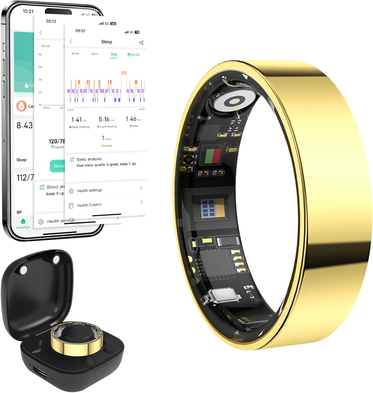 2025 Smart Ring Health Tracker with Blood Pressure Monitor, IP68 Waterproof Health Ring for Blood Oxygen Heart Rate SpO2 Sleep Monitor, Bluetooth Connect Fitness Ring for Multi-Sports Tracking 2025 Smart Ring Health Tracker with Blood Pressure Monitor, IP68 Waterproof Health Ring for Blood Oxygen Heart Rate SpO2 Sleep Monitor, Bluetooth Connect Fitness Ring for Multi-Sports Tracking