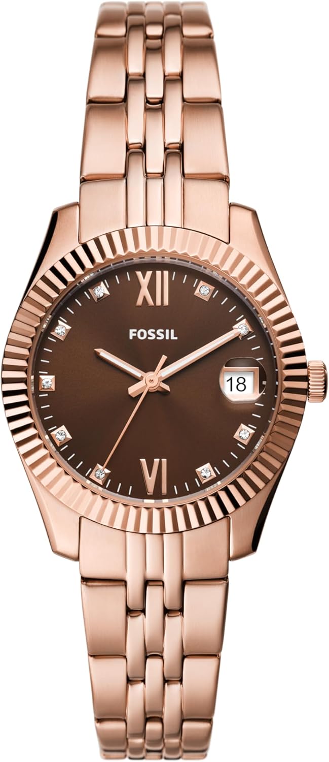 Fossil Women’s Scarlette Mini Quartz Stainless Steel Three-Hand Watch, Color: Rose Gold/Chocolate (Model: ES5324) Fossil Women’s Scarlette Mini Quartz Stainless Steel Three-Hand Watch, Color: Rose Gold/Chocolate (Model: ES5324)